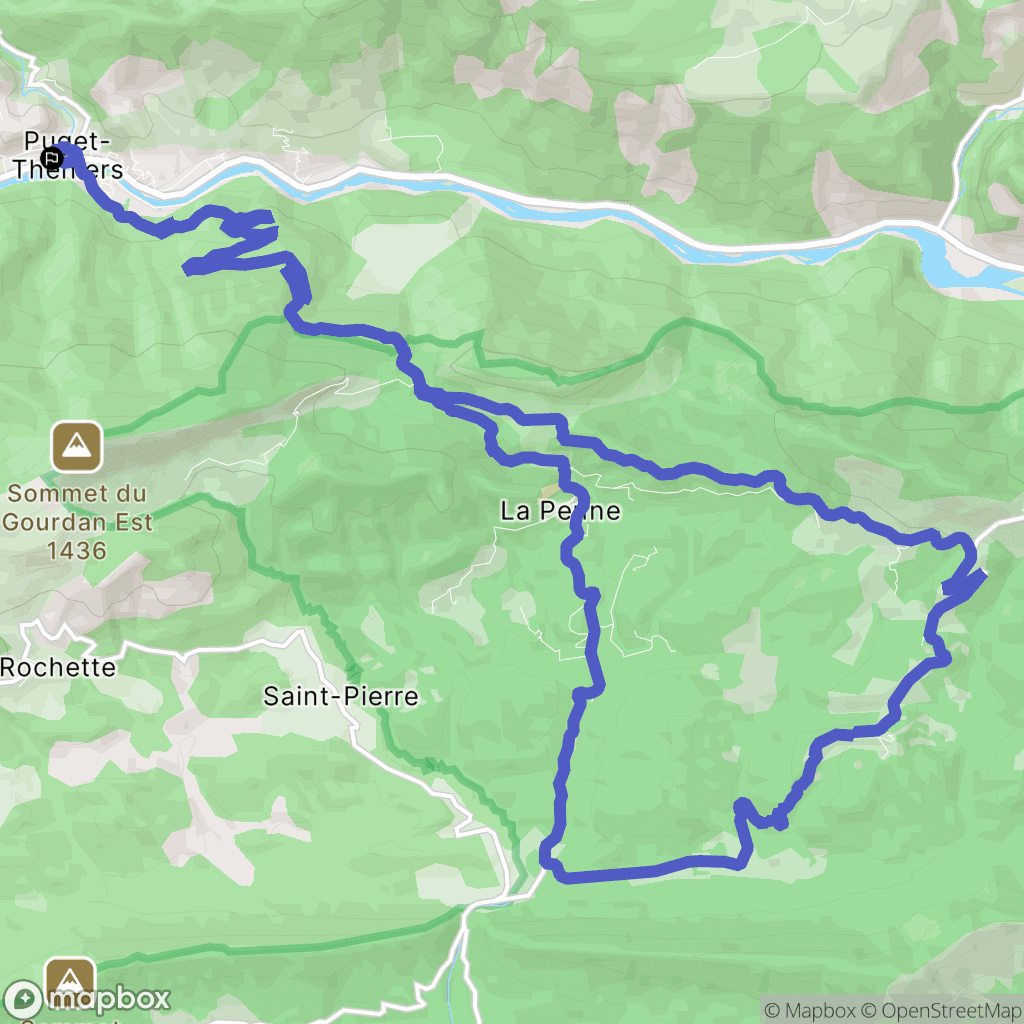 Puget-Théniers : carte du parcours de randonnée - France
