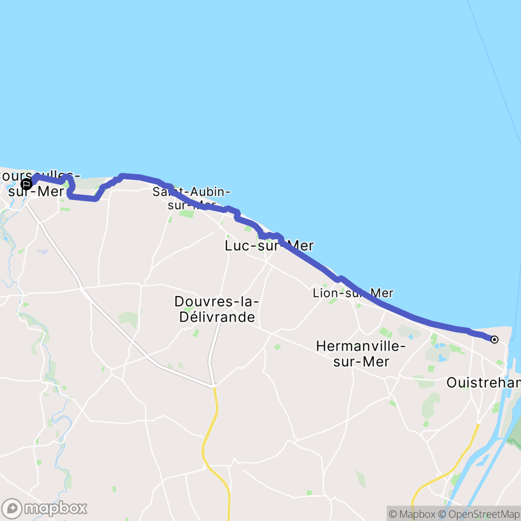Ouistreham : carte du parcours de randonnée - France