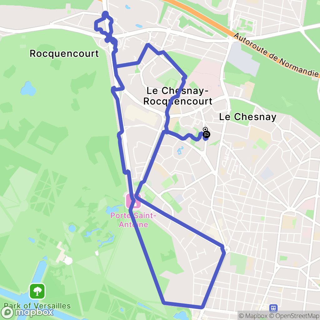 Le Chesnay : carte du parcours de randonnée - France