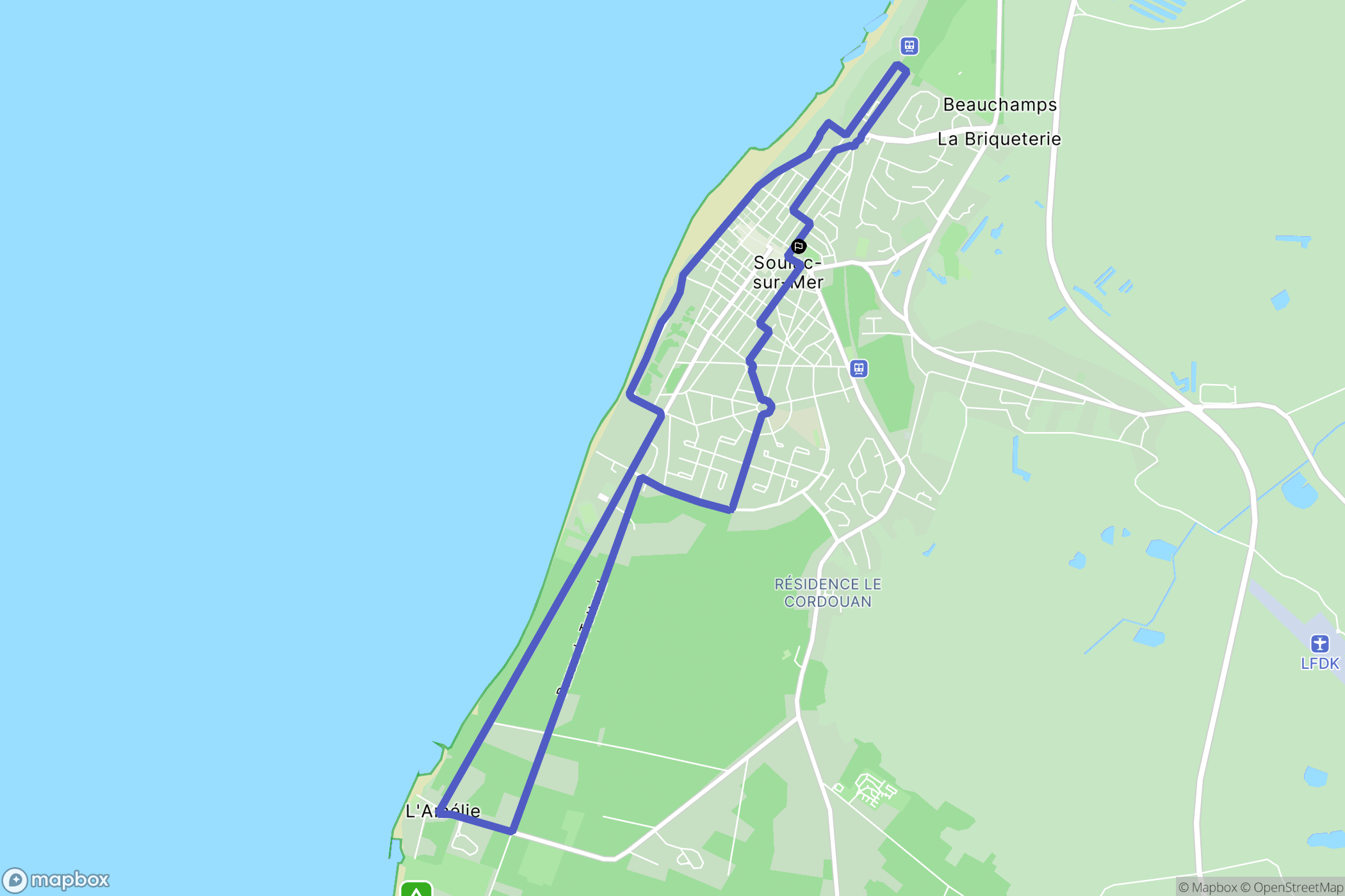 Soulac-sur-Mer : carte du parcours de randonnée - France