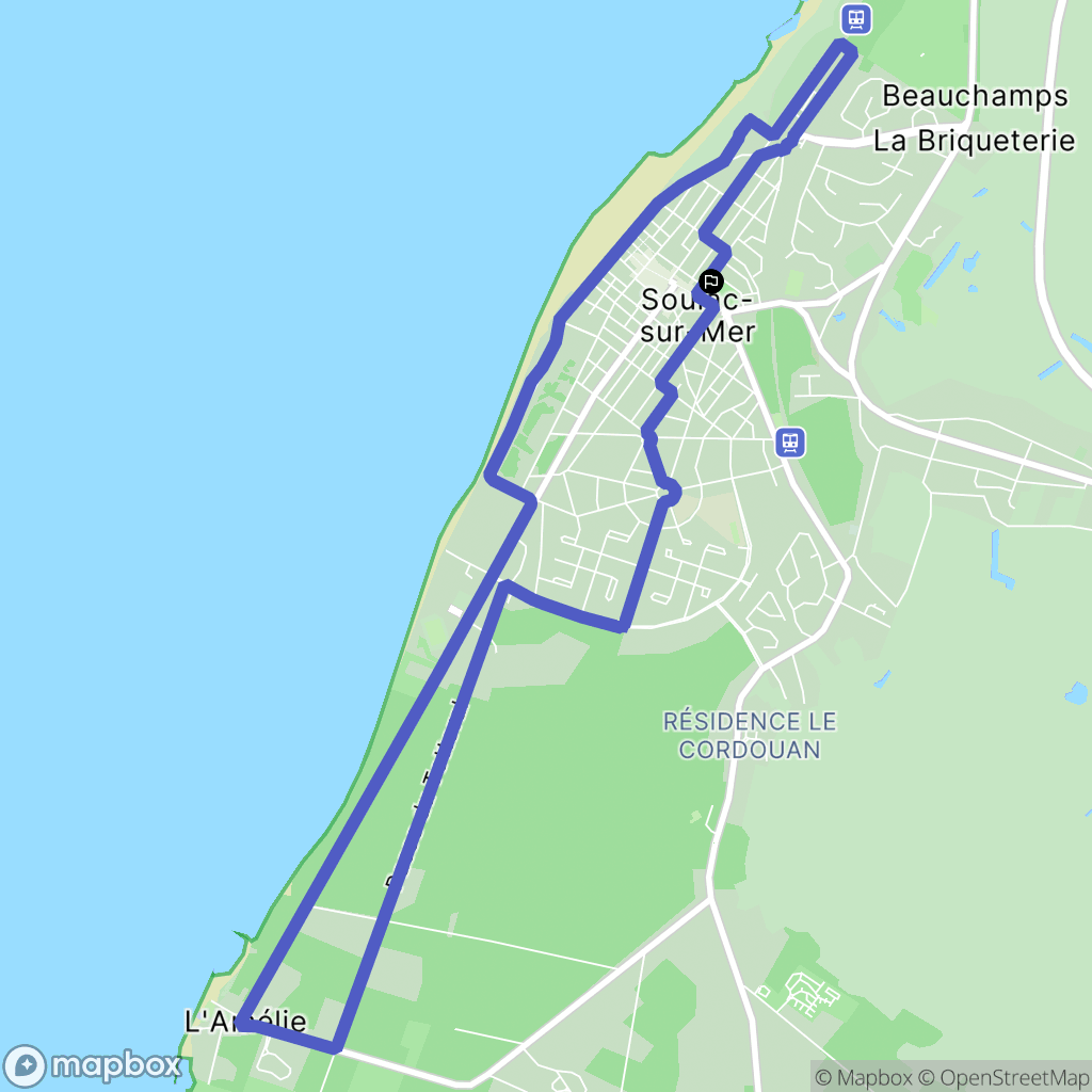 Soulac-sur-Mer : carte du parcours de randonnée - France