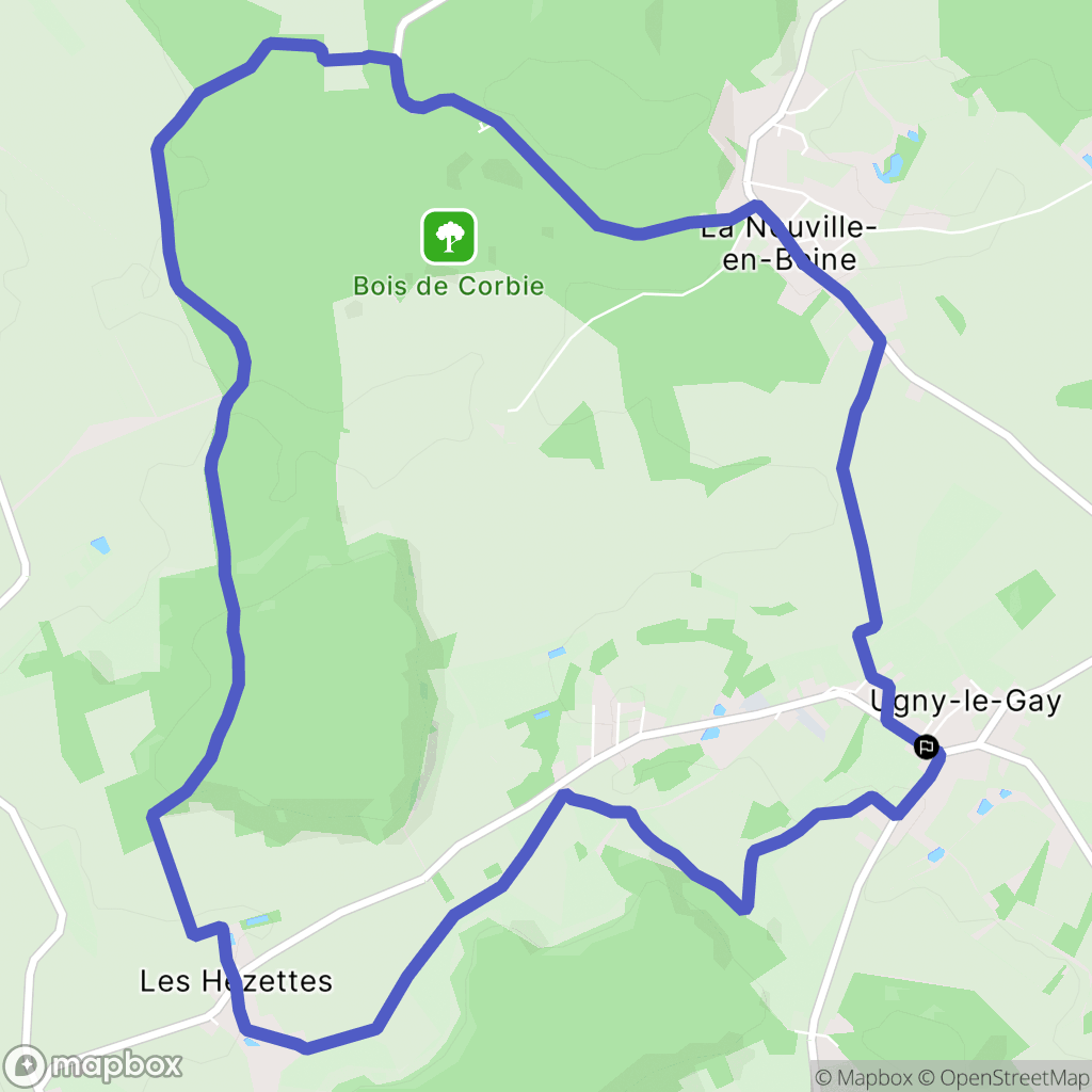 Ugny-le-Gay : carte du parcours de randonnée - France