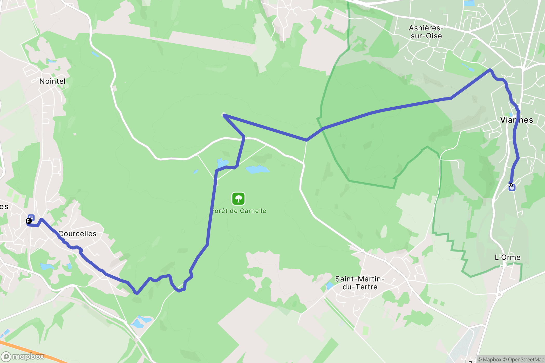 Viarmes : carte du parcours de randonnée - France