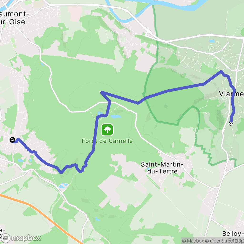 Viarmes : carte du parcours de randonnée - France