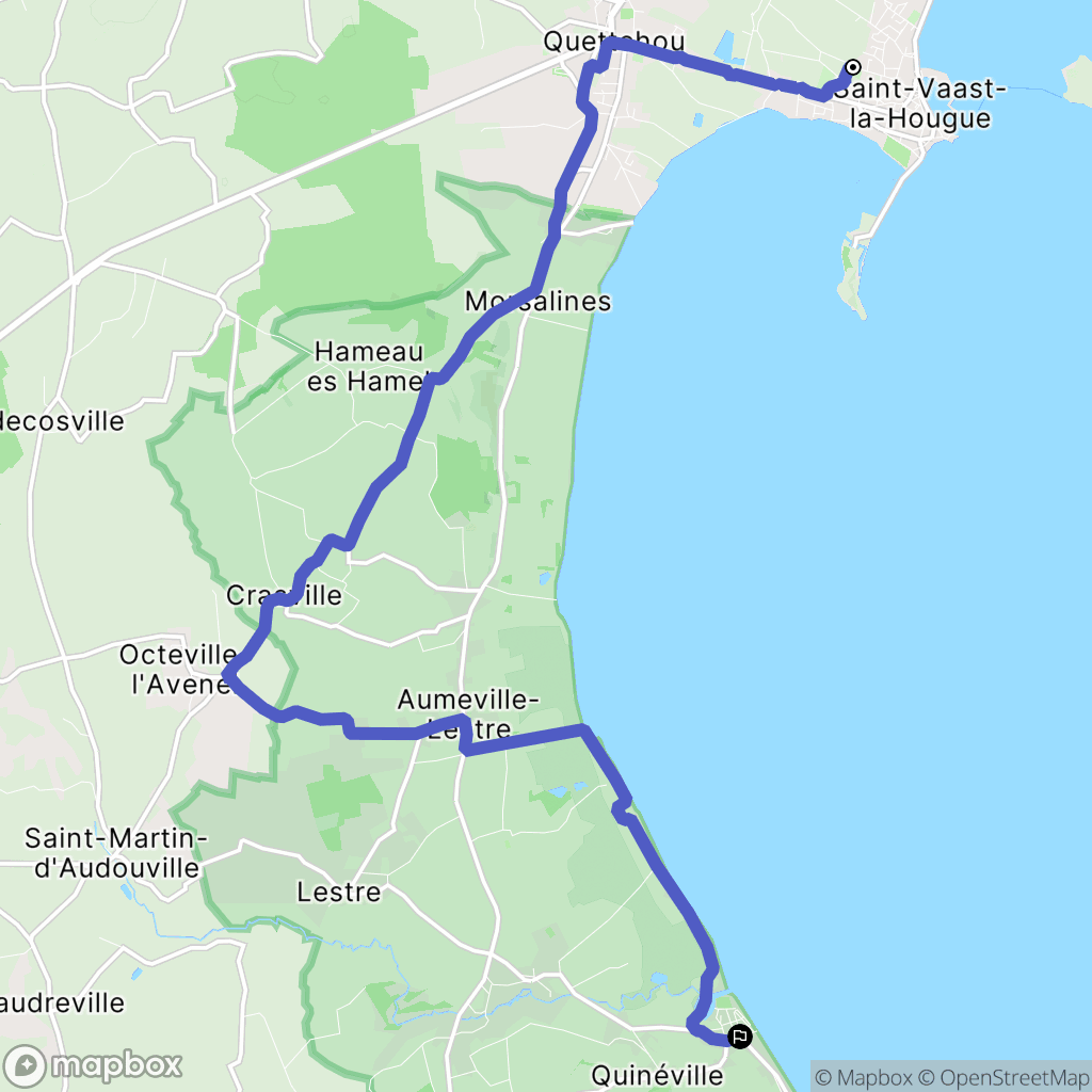 Saint-Vaast-la-Hougue : carte du parcours de randonnée - France