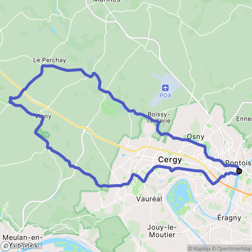 Pontoise : carte du parcours de randonnée - France