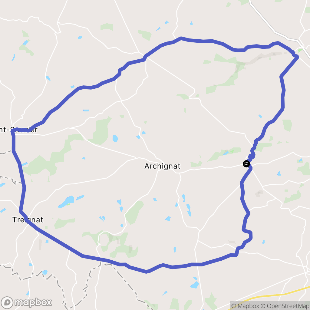 Huriel : carte du parcours de randonnée - France