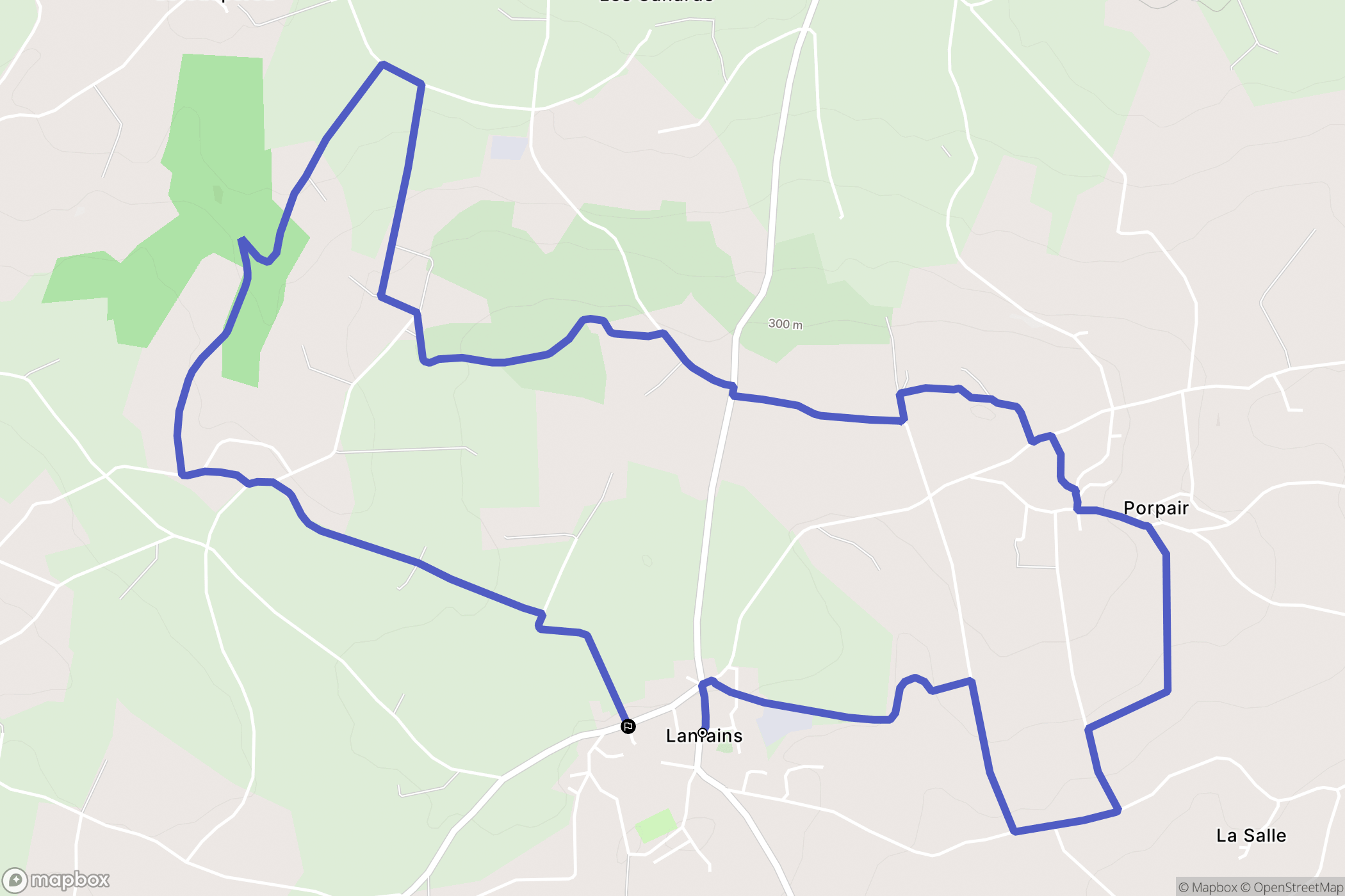 Lanfains : carte du parcours de randonnée - France