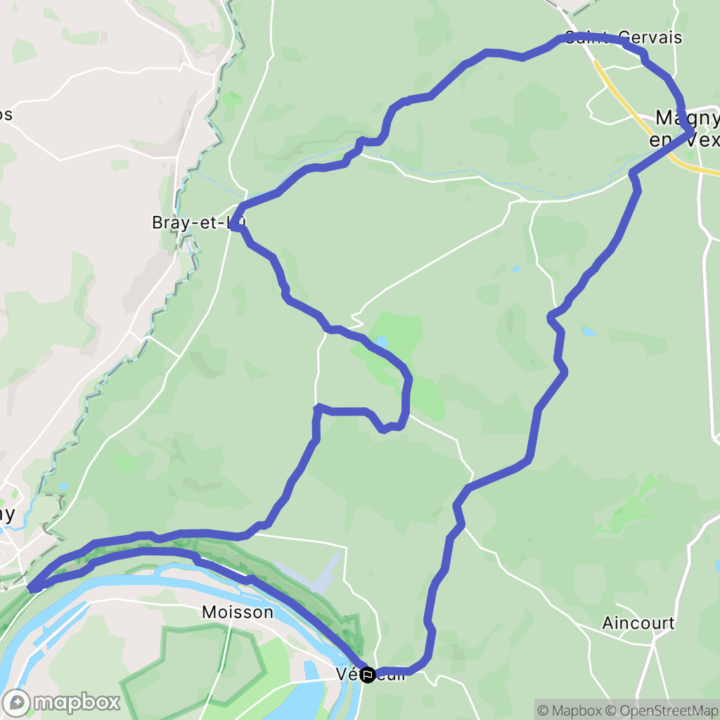 Vétheuil : carte du parcours de randonnée - France