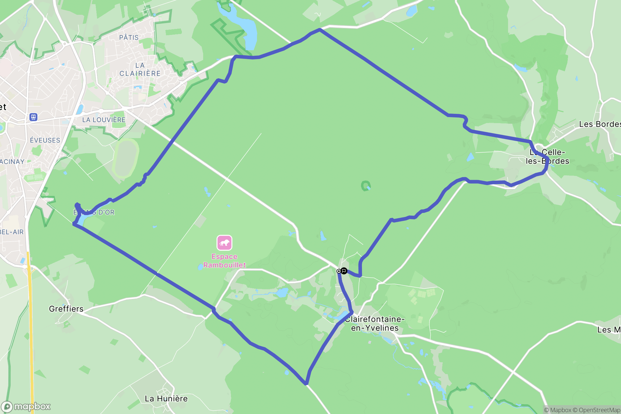 Clairefontaine-en-Yvelines : carte du parcours de randonnée - France