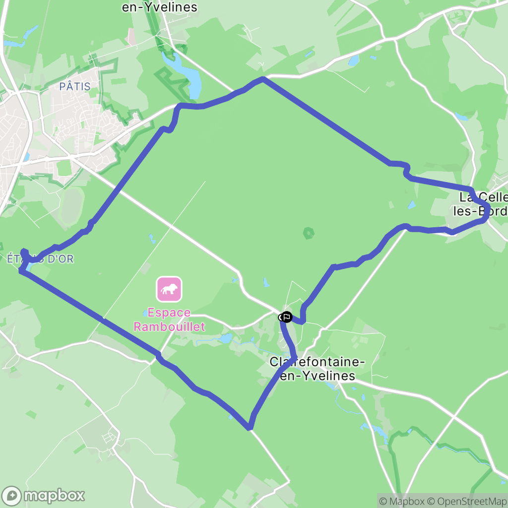 Clairefontaine-en-Yvelines : carte du parcours de randonnée - France