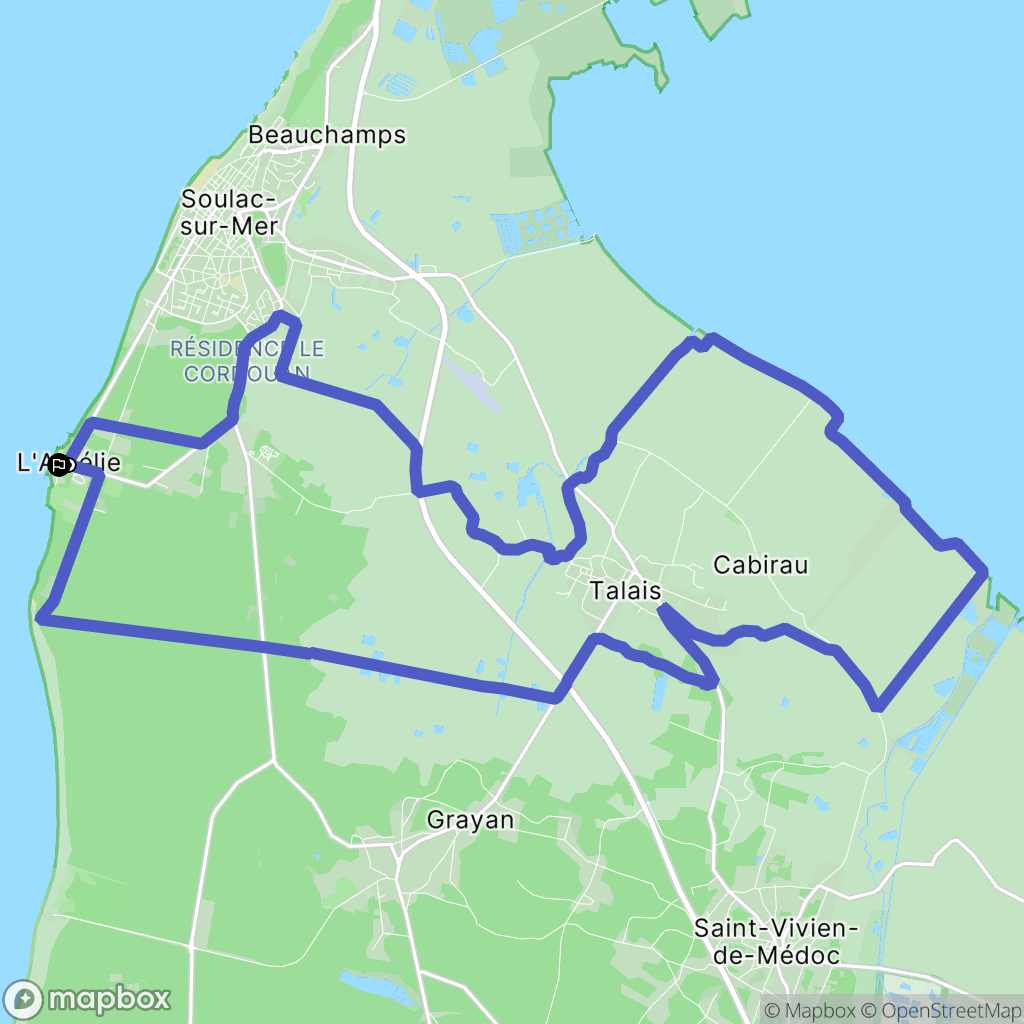 Soulac-sur-Mer : carte du parcours de randonnée - France