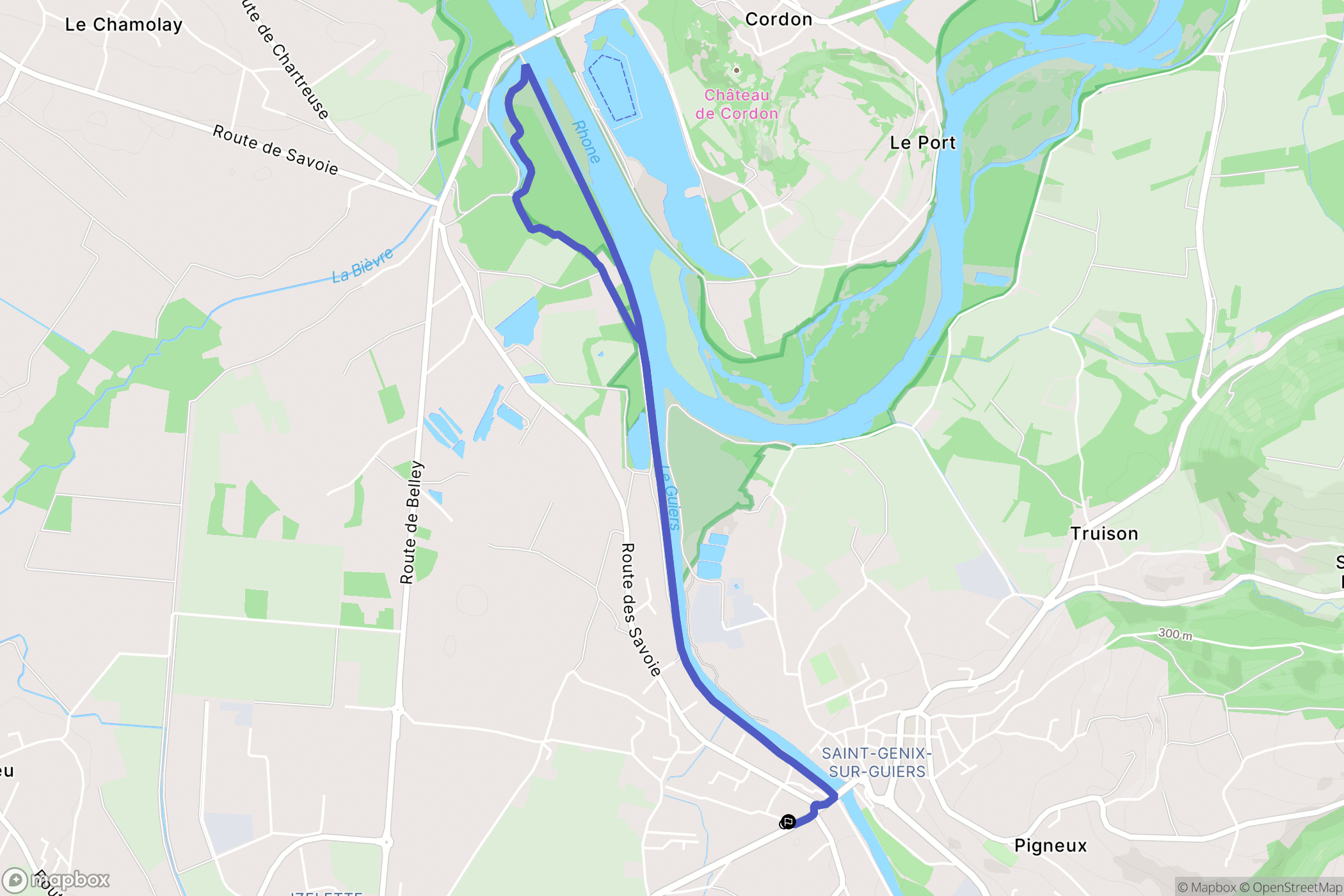 Saint-Genix-sur-Guiers : carte du parcours de randonnée - France