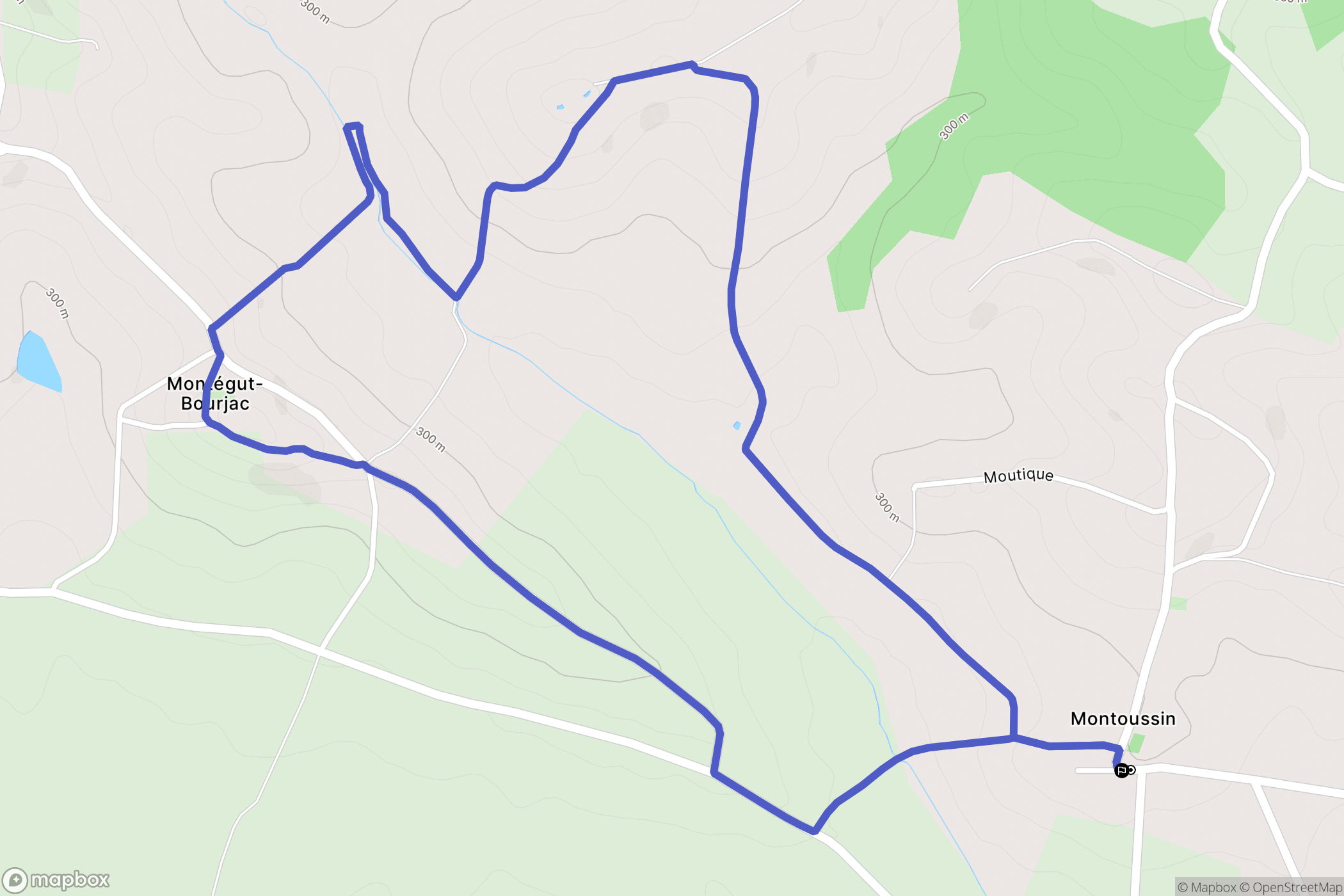 Montoussin : carte du parcours de randonnée - France