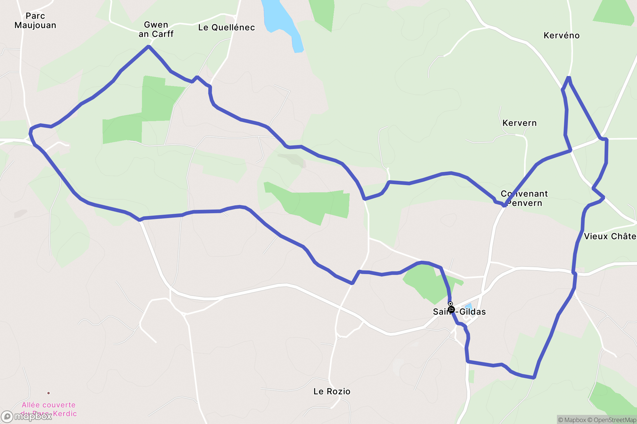 Saint-Gildas : carte du parcours de randonnée - France