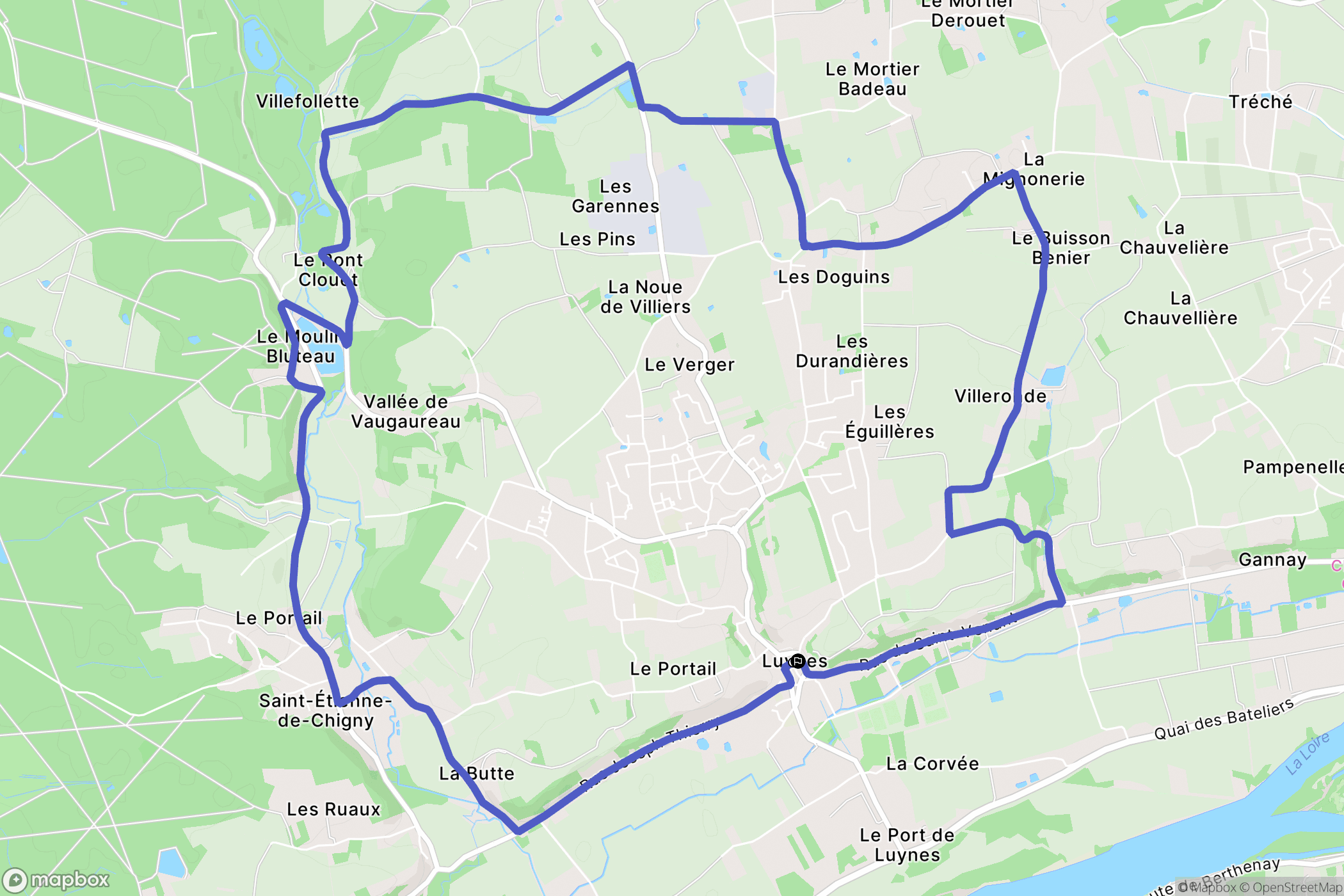 Luynes : carte du parcours de randonnée - France
