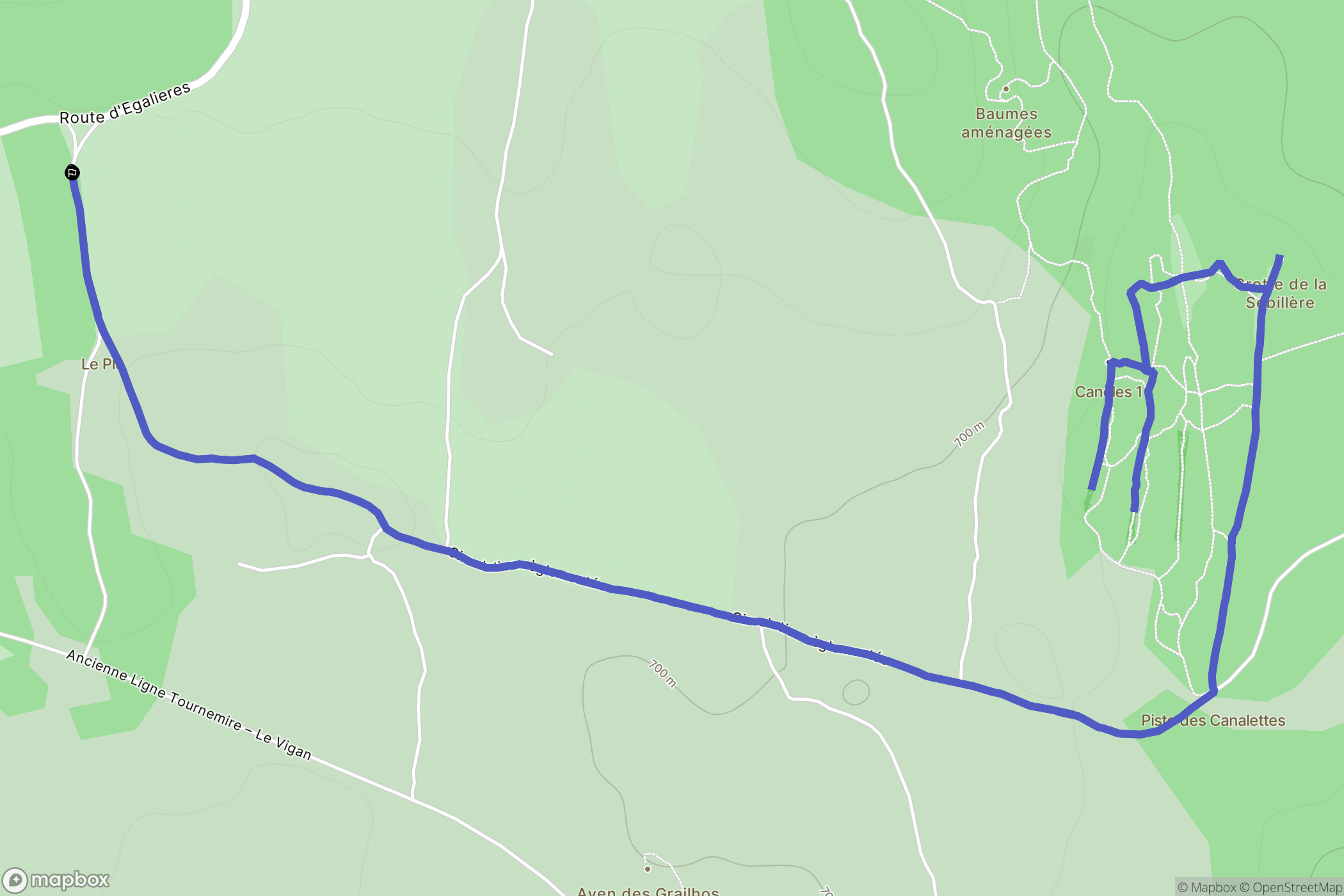 Nant : carte du parcours de randonnée - France