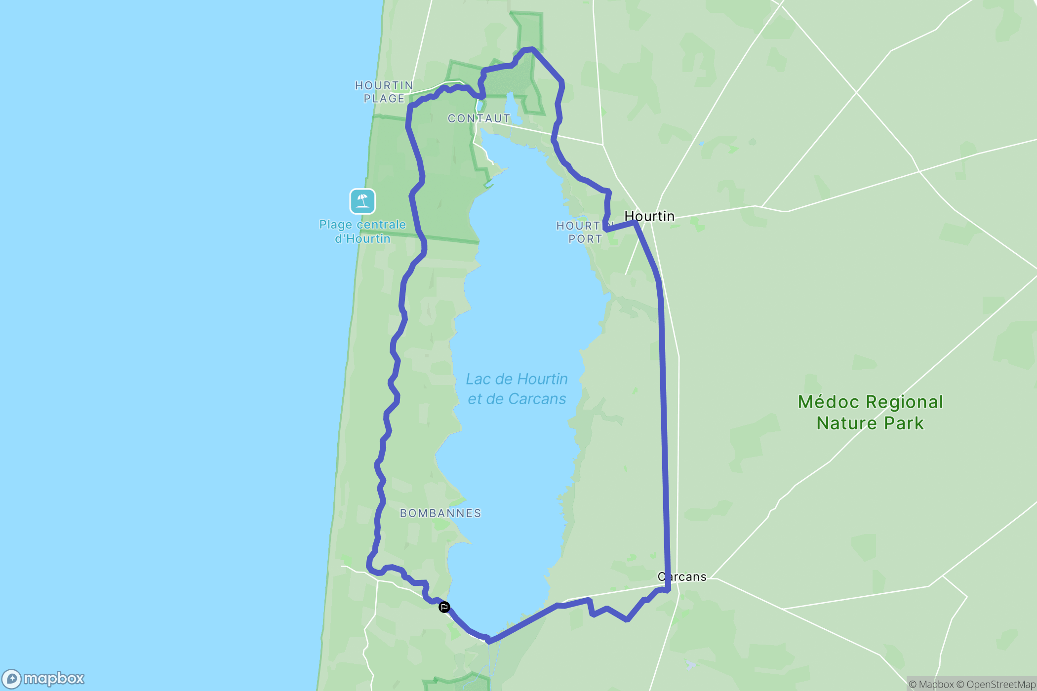 Carcans : carte du parcours de randonnée - France