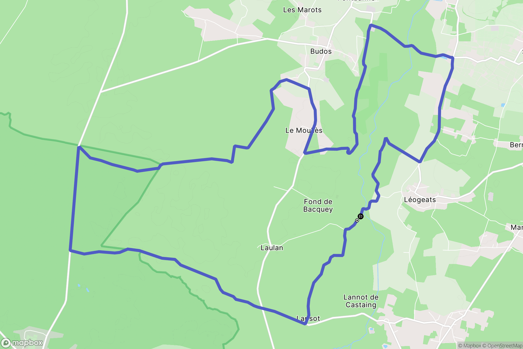 Léogeats : carte du parcours de randonnée - France