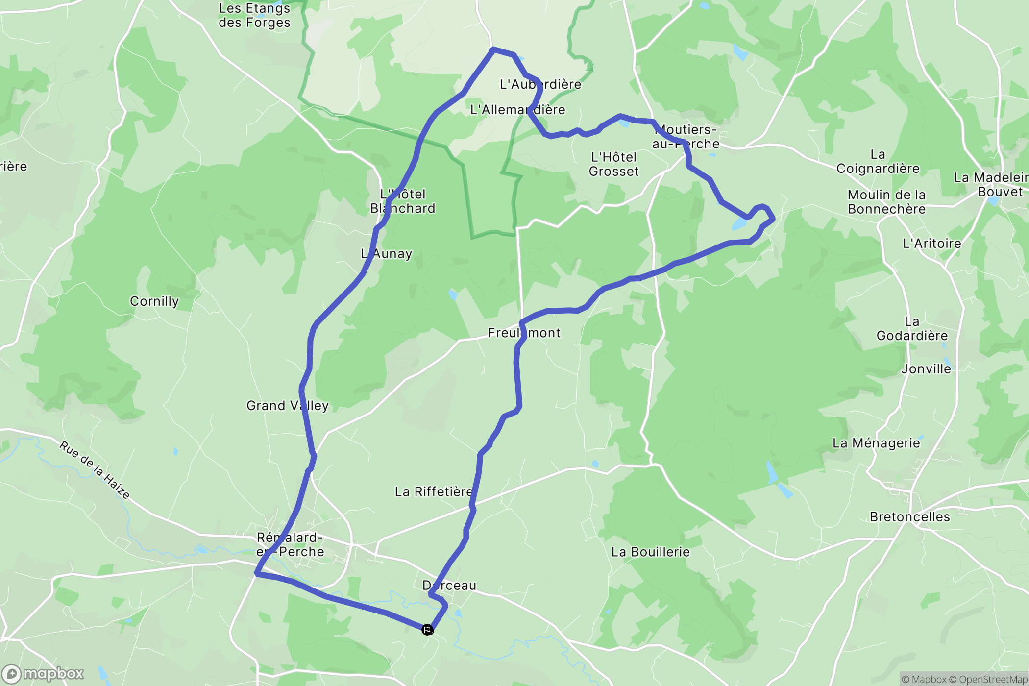Rémalard-en-Perche : carte du parcours de randonnée - France