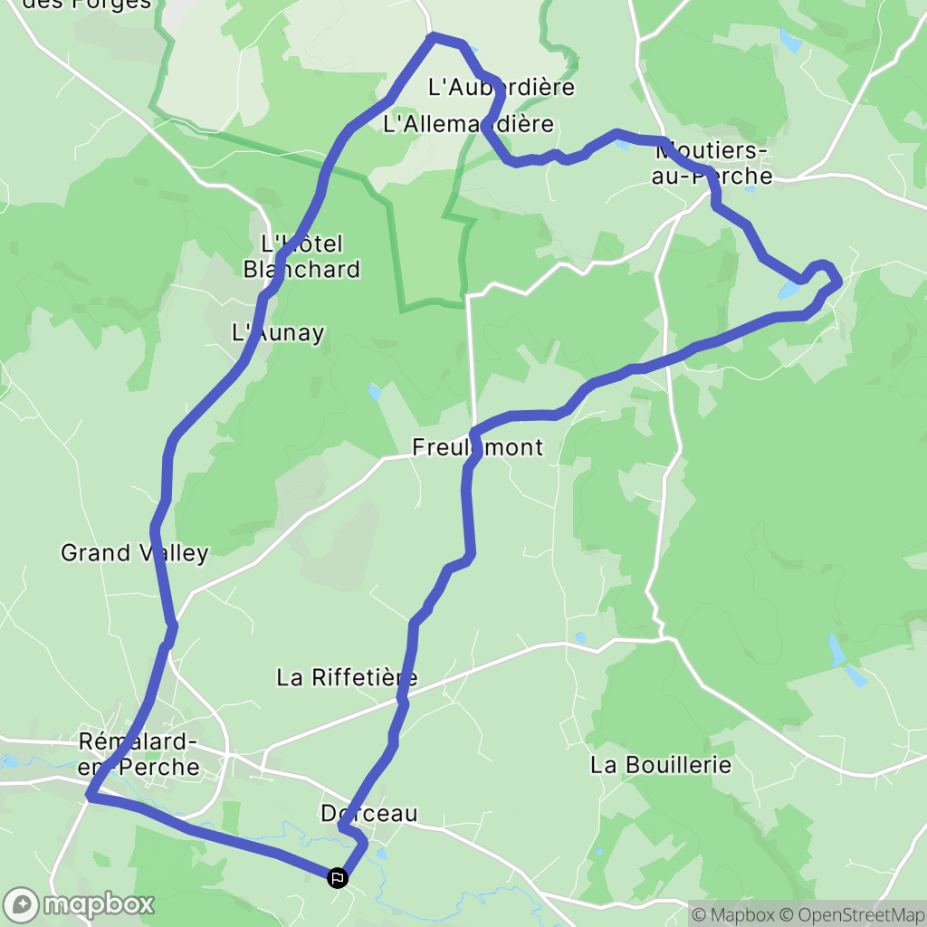 Rémalard-en-Perche : carte du parcours de randonnée - France