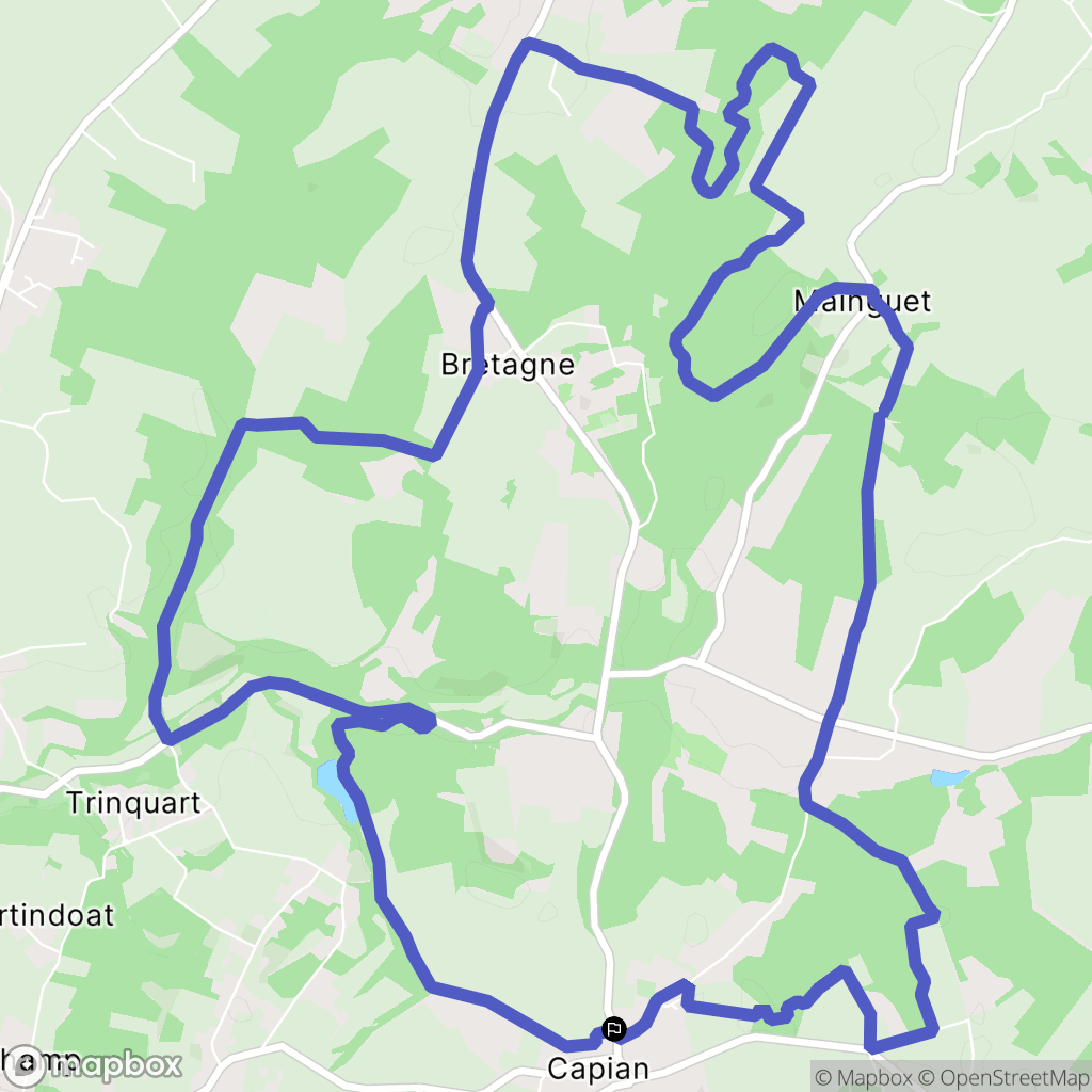 Capian : carte du parcours de randonnée - France