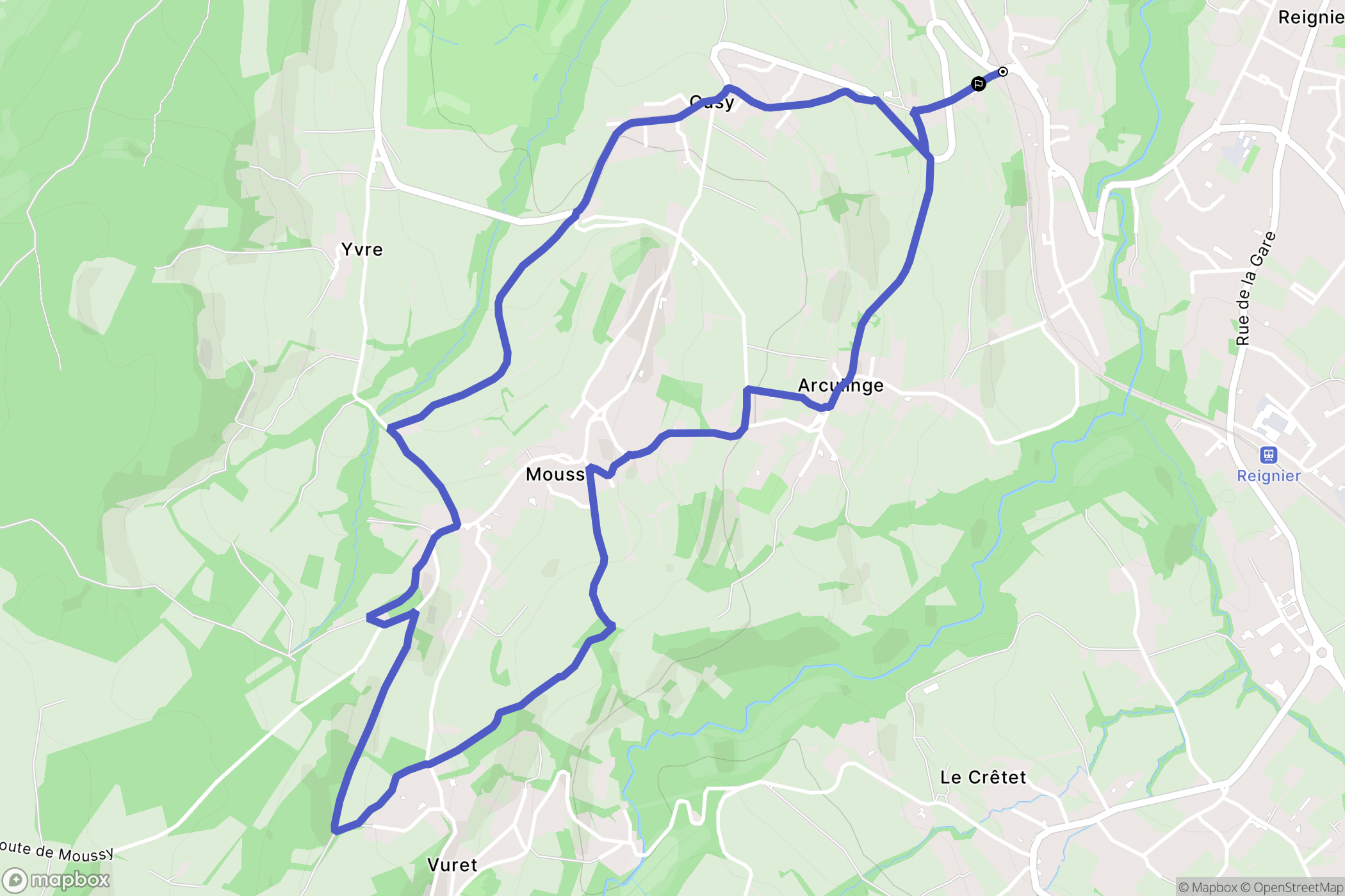 Reignier-Esery : carte du parcours de randonnée - France
