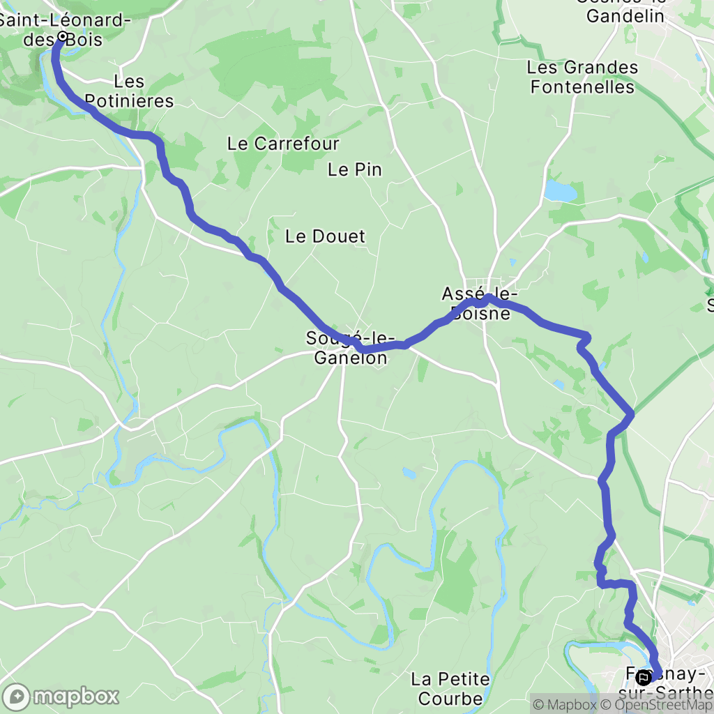 Saint-Léonard-des-Bois : carte du parcours de randonnée - France
