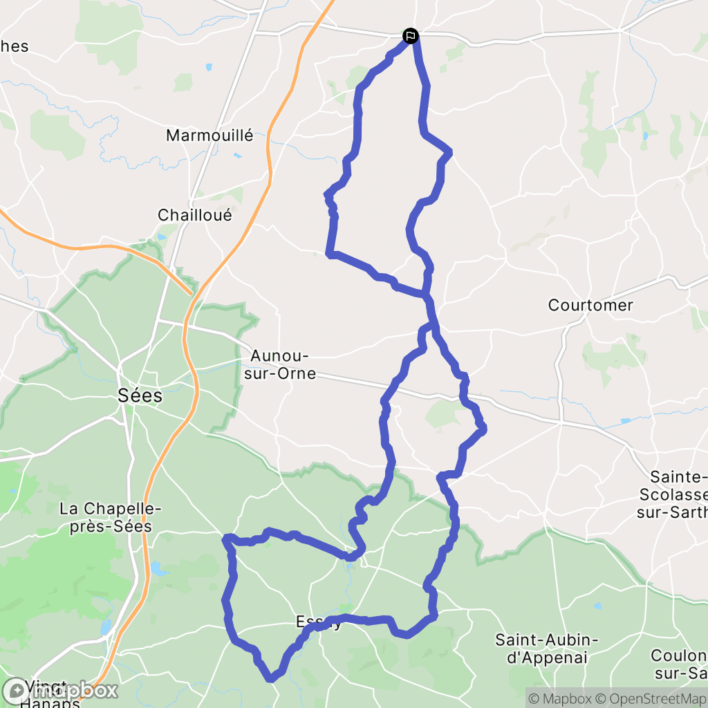 Le Merlerault : carte du parcours de randonnée - France