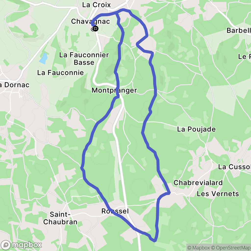 Les Coteaux Périgourdins : carte du parcours de randonnée - France