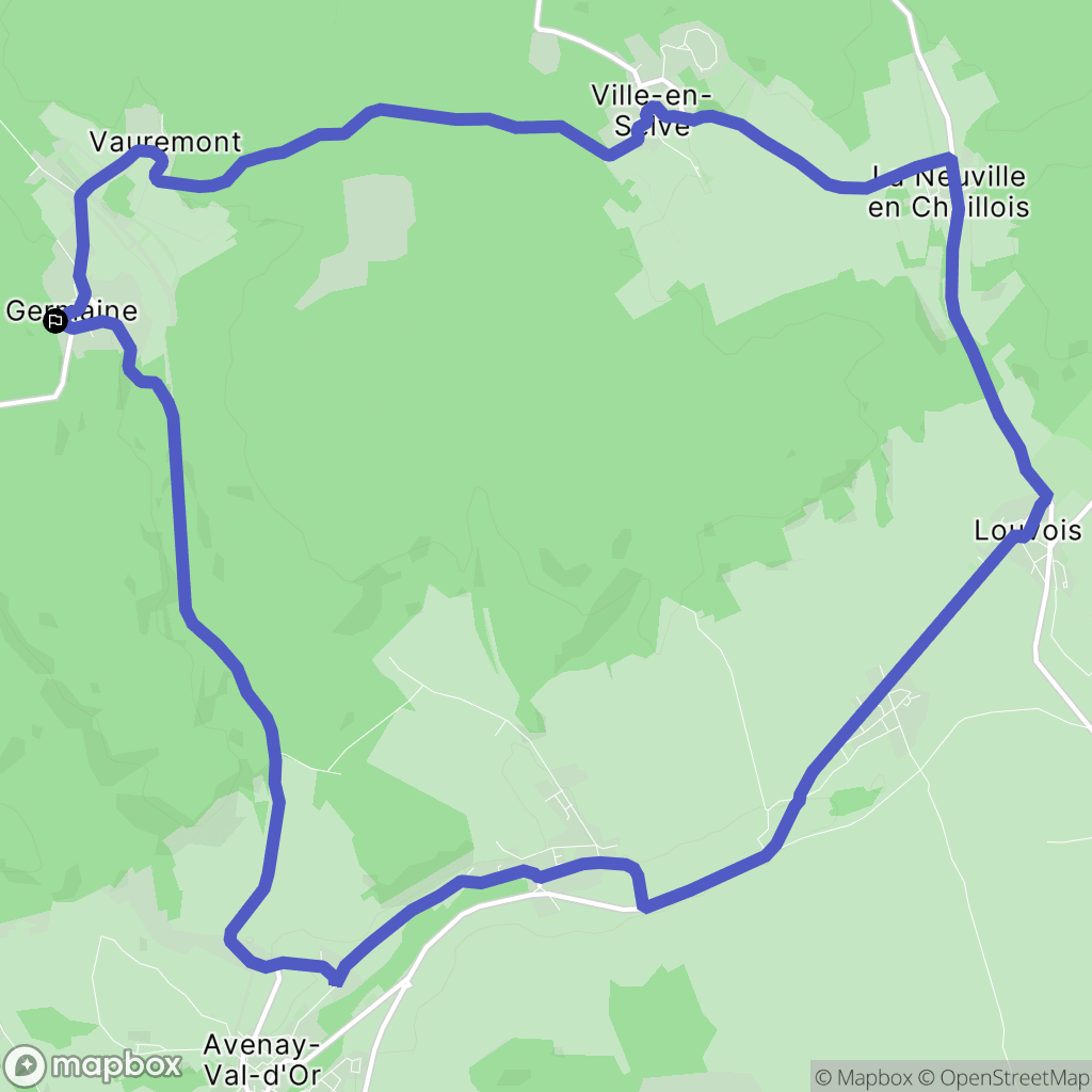 Germaine : carte du parcours de randonnée - France