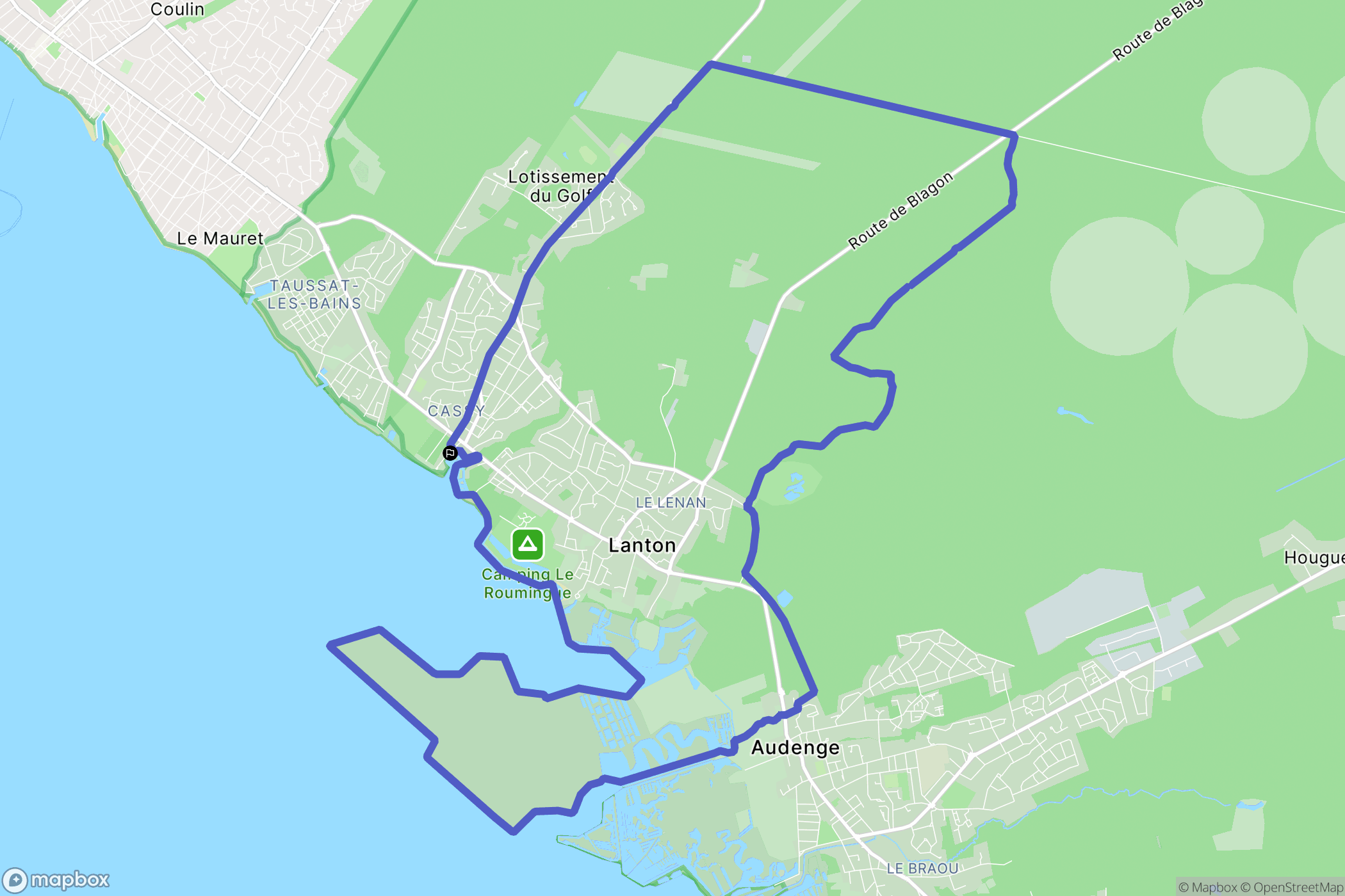Lanton : carte du parcours de randonnée - France