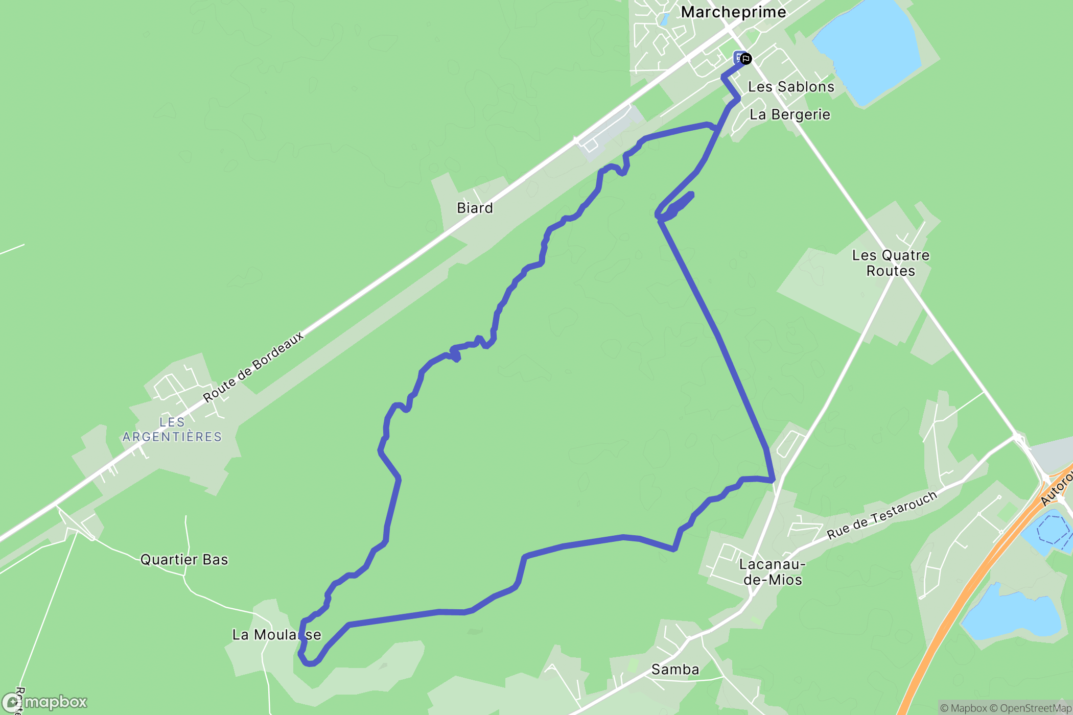 Marcheprime : carte du parcours de randonnée - France