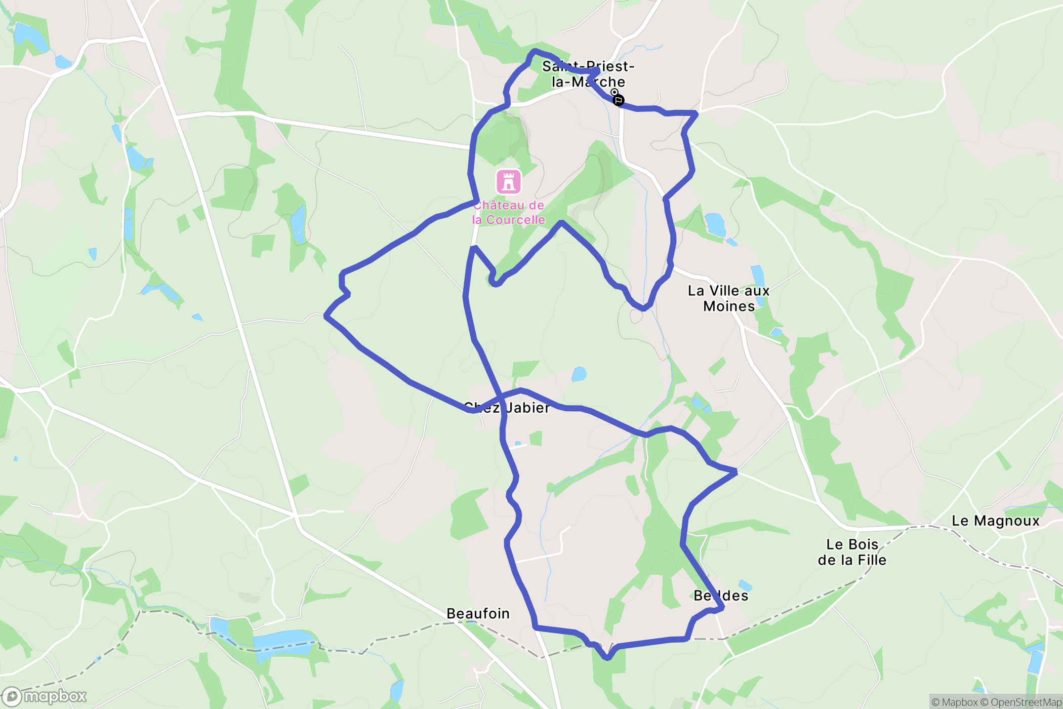 Saint-Priest-la-Marche : carte du parcours de randonnée - France