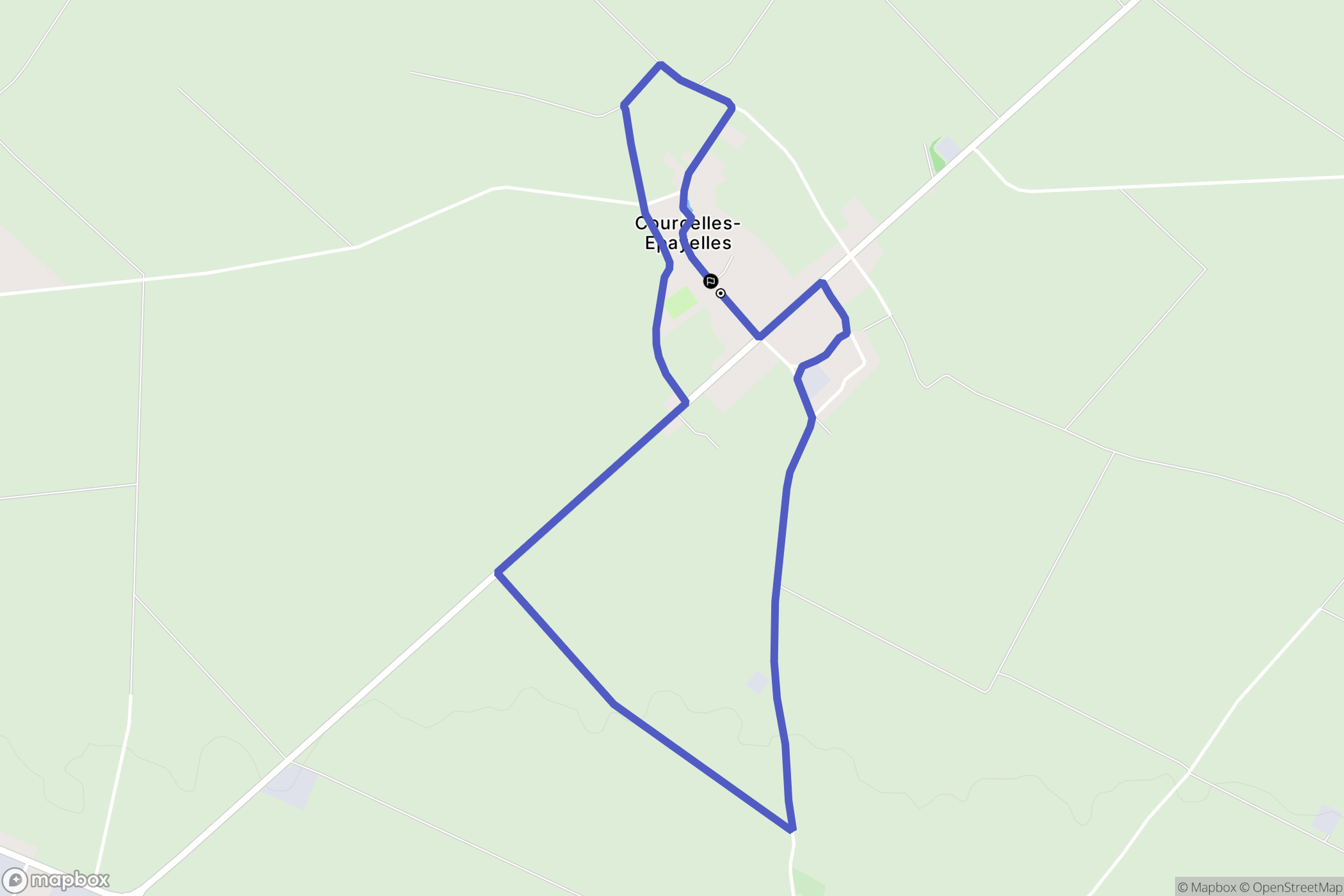 Courcelles-Epayelles : carte du parcours de randonnée - France