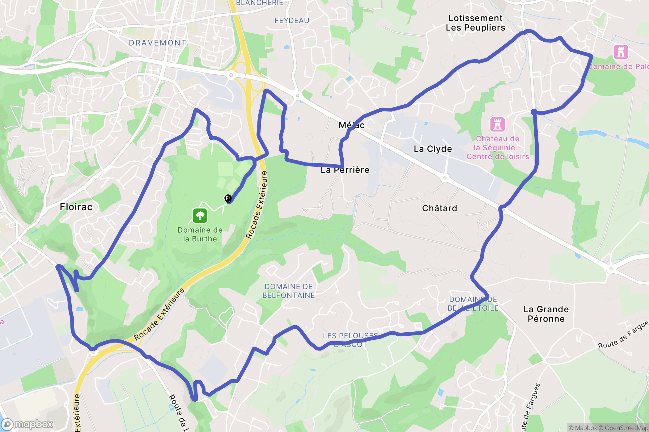 Floirac : carte du parcours de randonnée - France