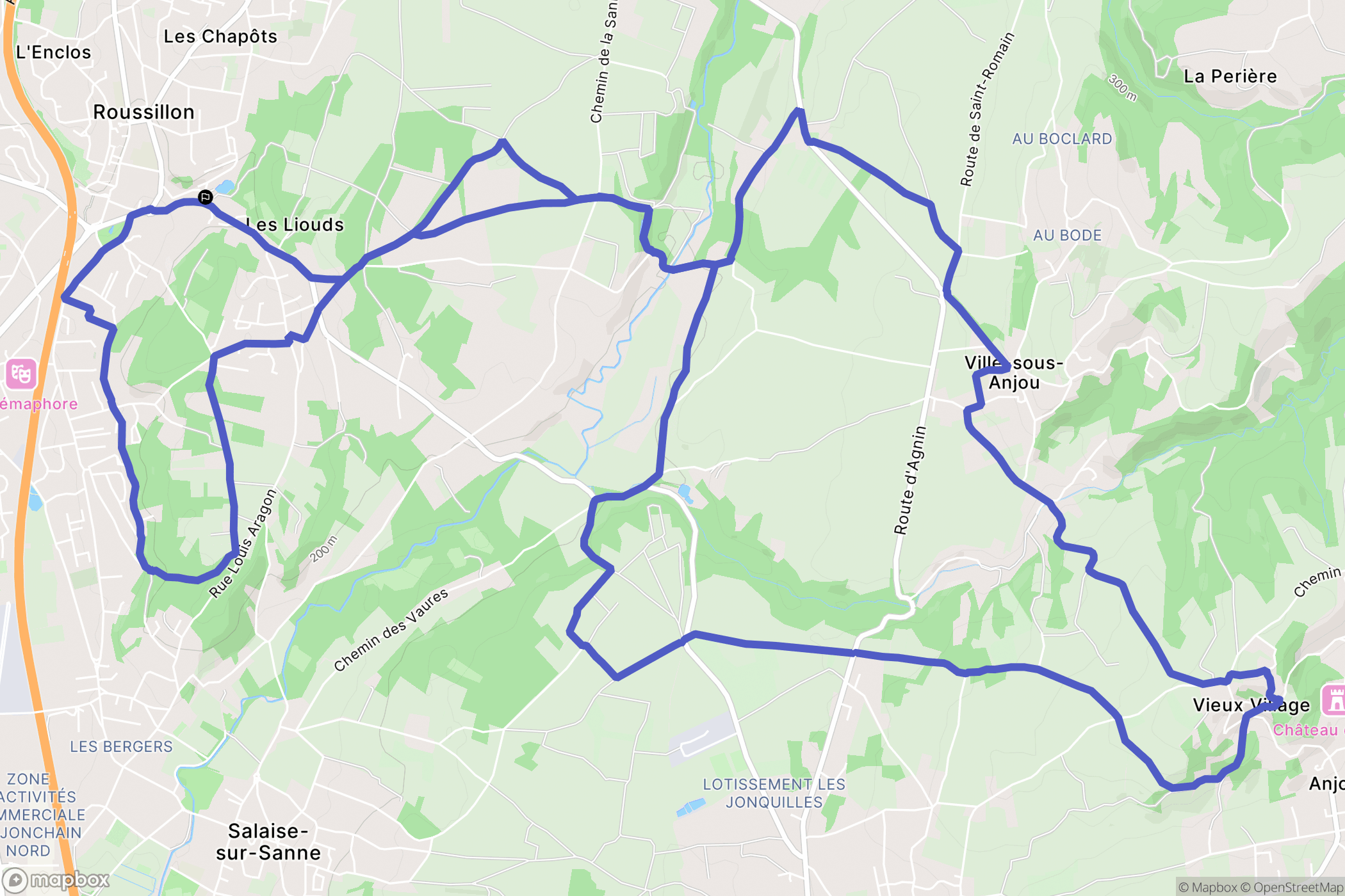 Roussillon : carte du parcours de randonnée - France
