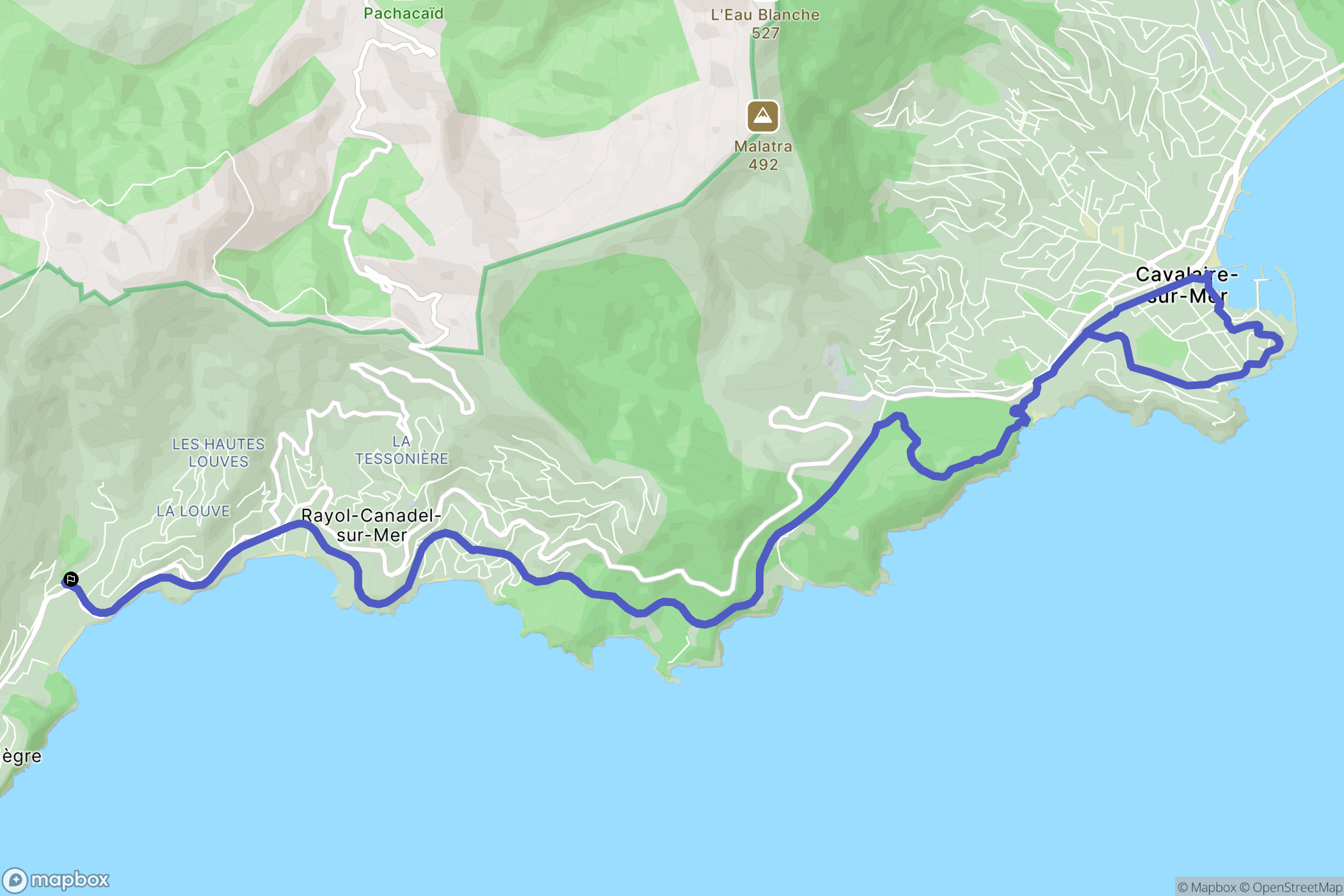 Le Lavandou : carte du parcours de randonnée - France