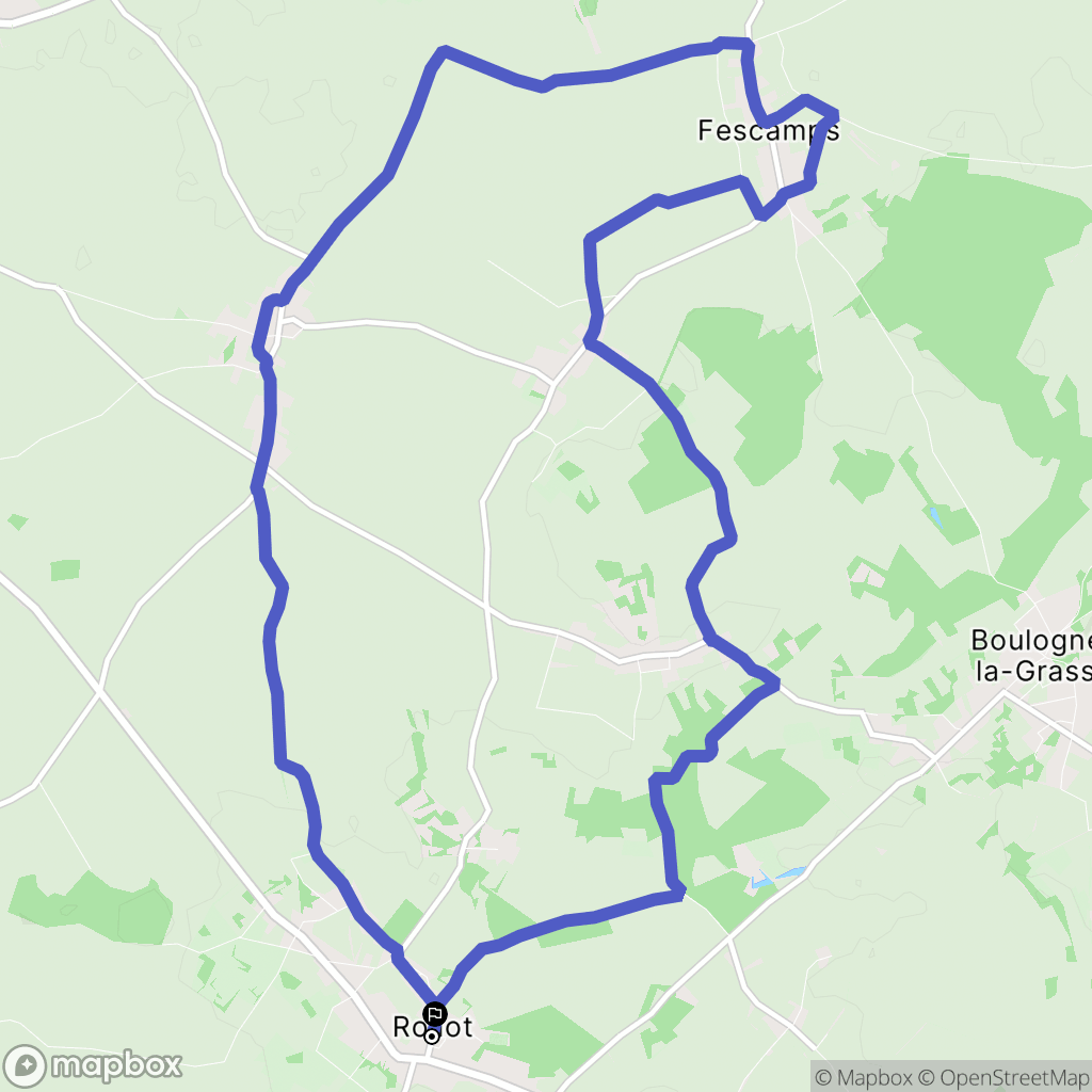 Rollot : carte du parcours de randonnée - France