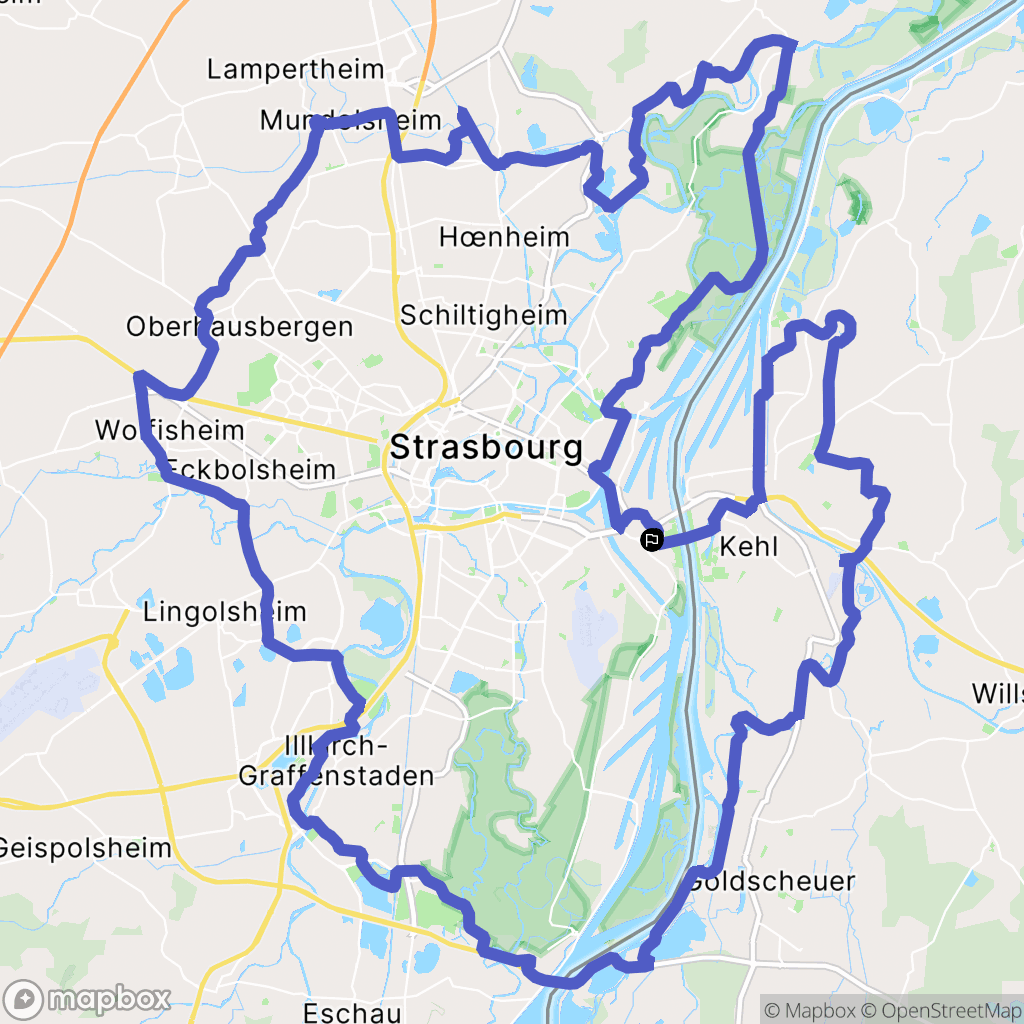 Strasbourg : carte du parcours de randonnée - France