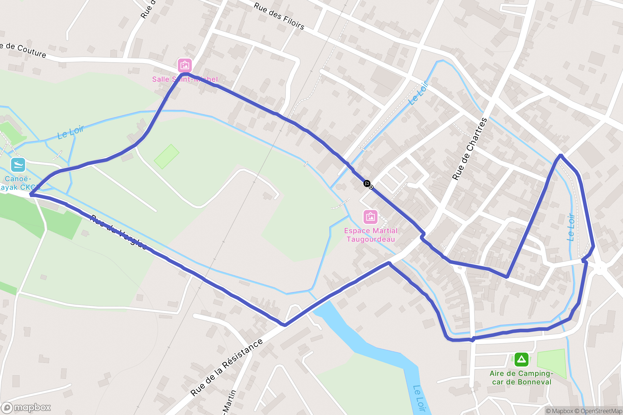 Bonneval : carte du parcours de randonnée - France
