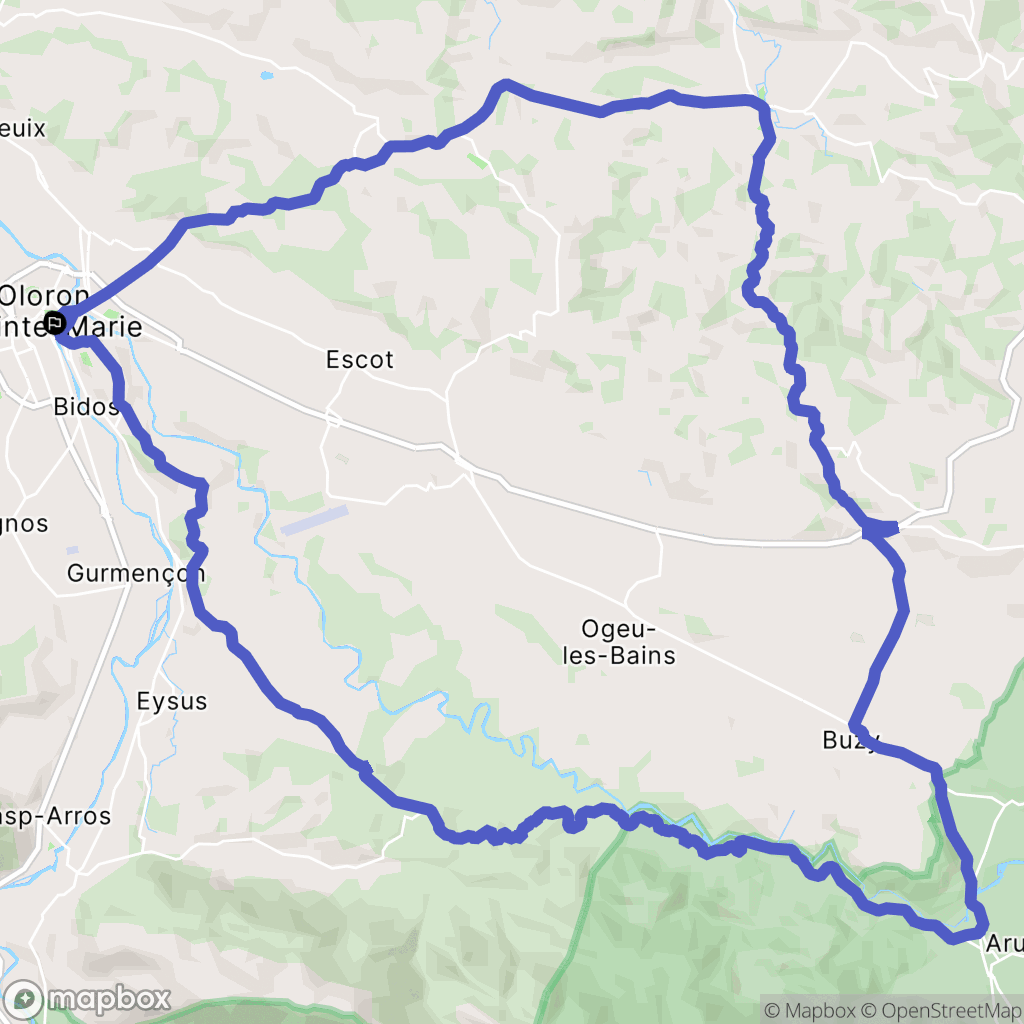 Oloron-Sainte-Marie : carte du parcours de randonnée - France