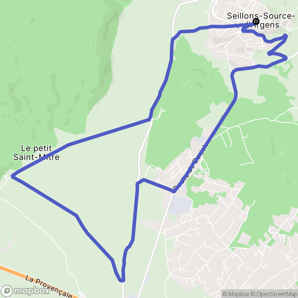 Seillons-Source-d'Argens : carte du parcours de randonnée - France