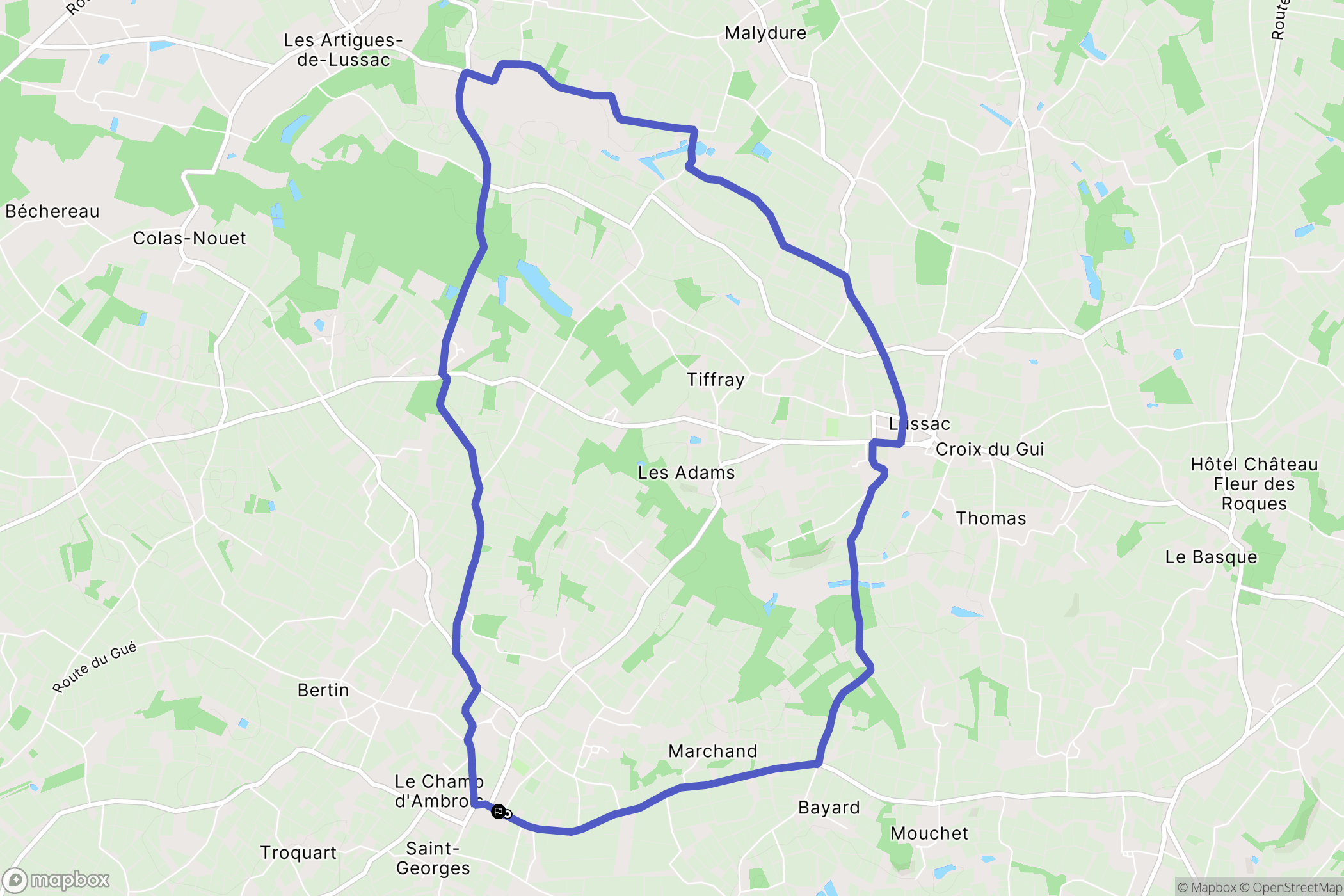 Montagne : carte du parcours de randonnée - France