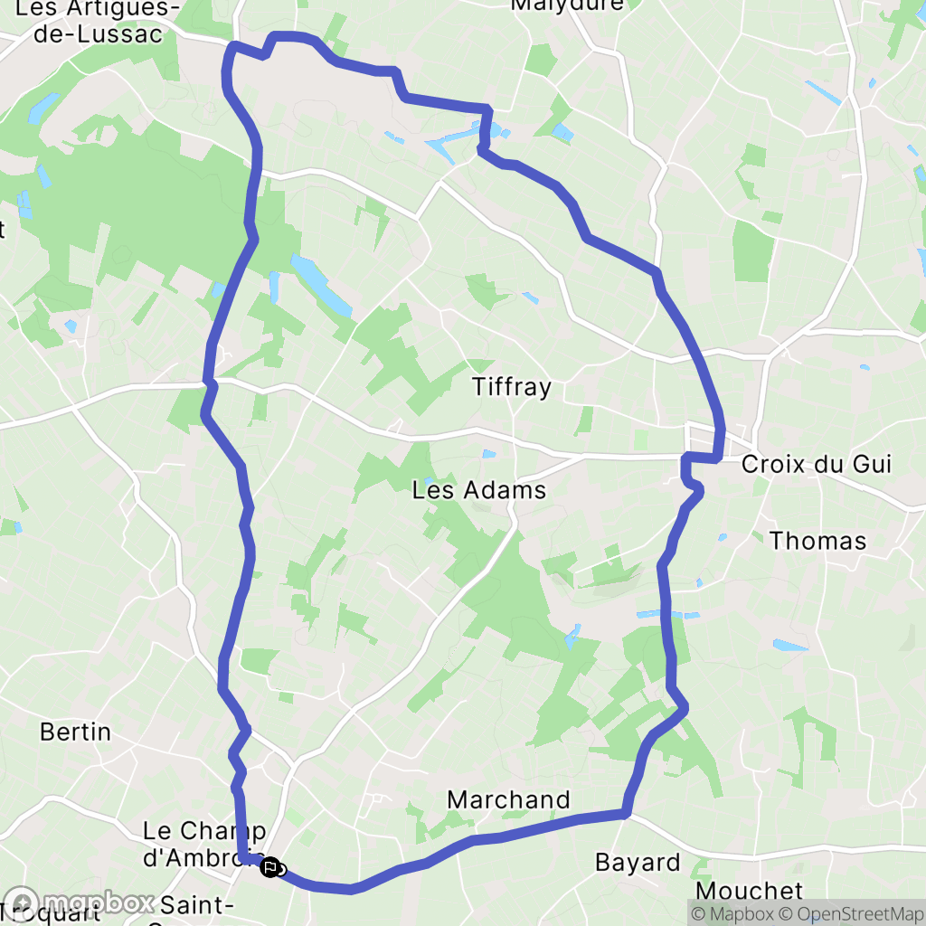 Montagne : carte du parcours de randonnée - France