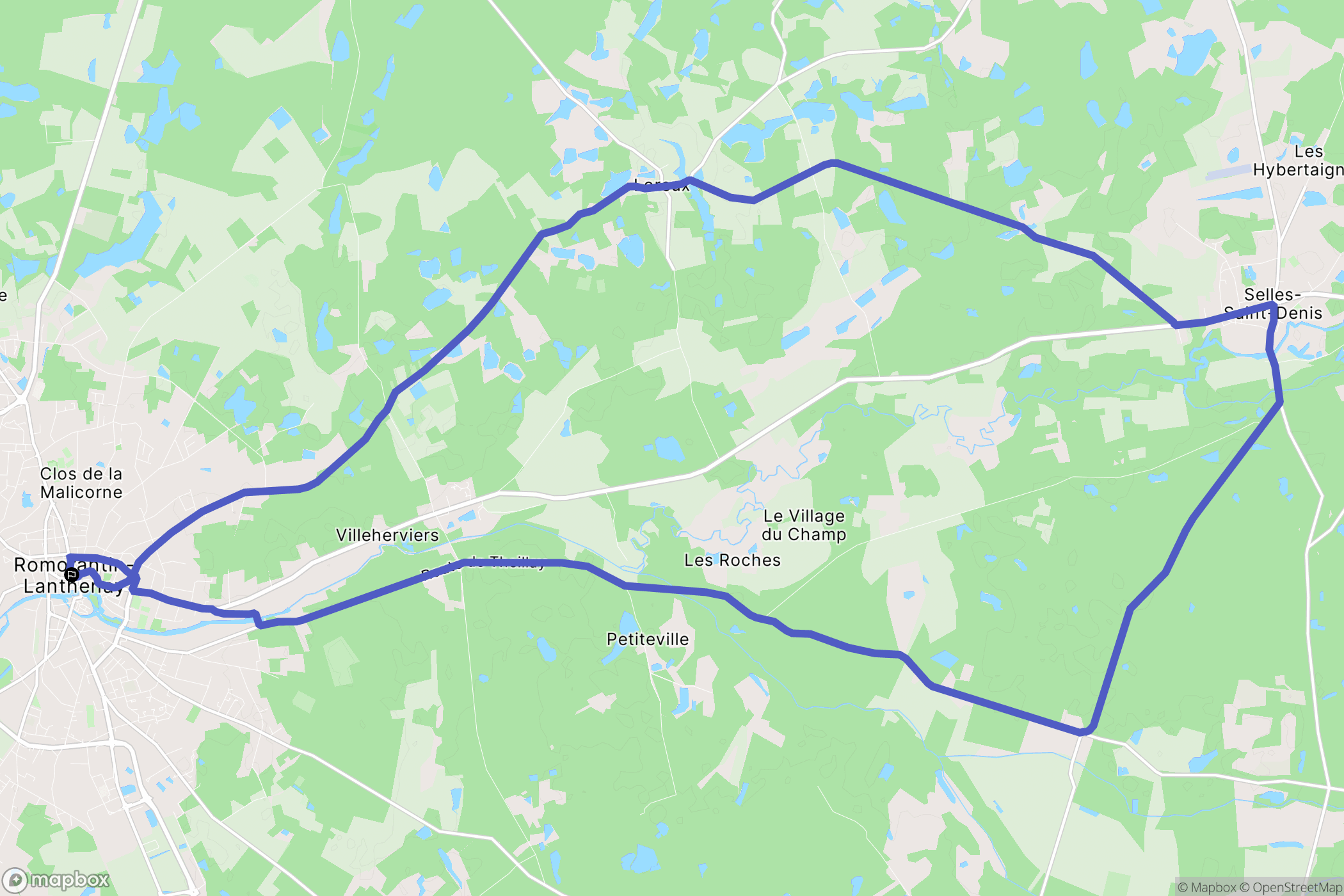 Romorantin-Lanthenay : carte du parcours de randonnée - France