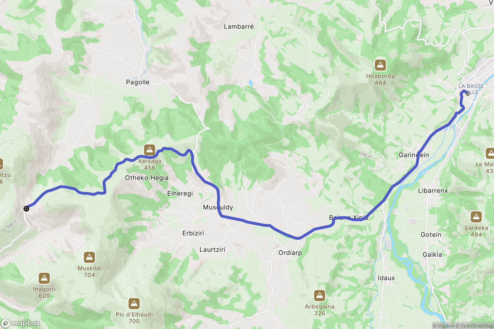 Mauléon-Licharre : carte du parcours de randonnée - France