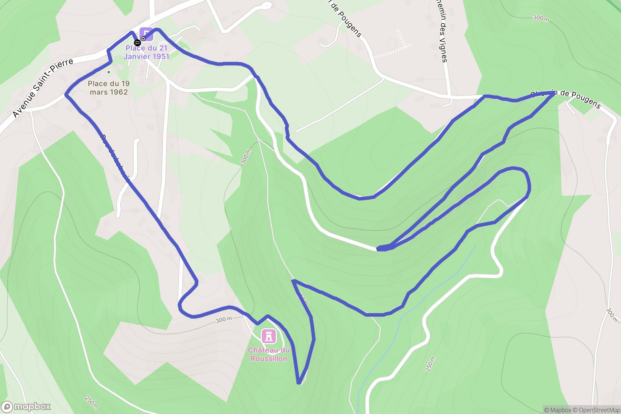 Saint-Pierre-Lafeuille : carte du parcours de randonnée - France
