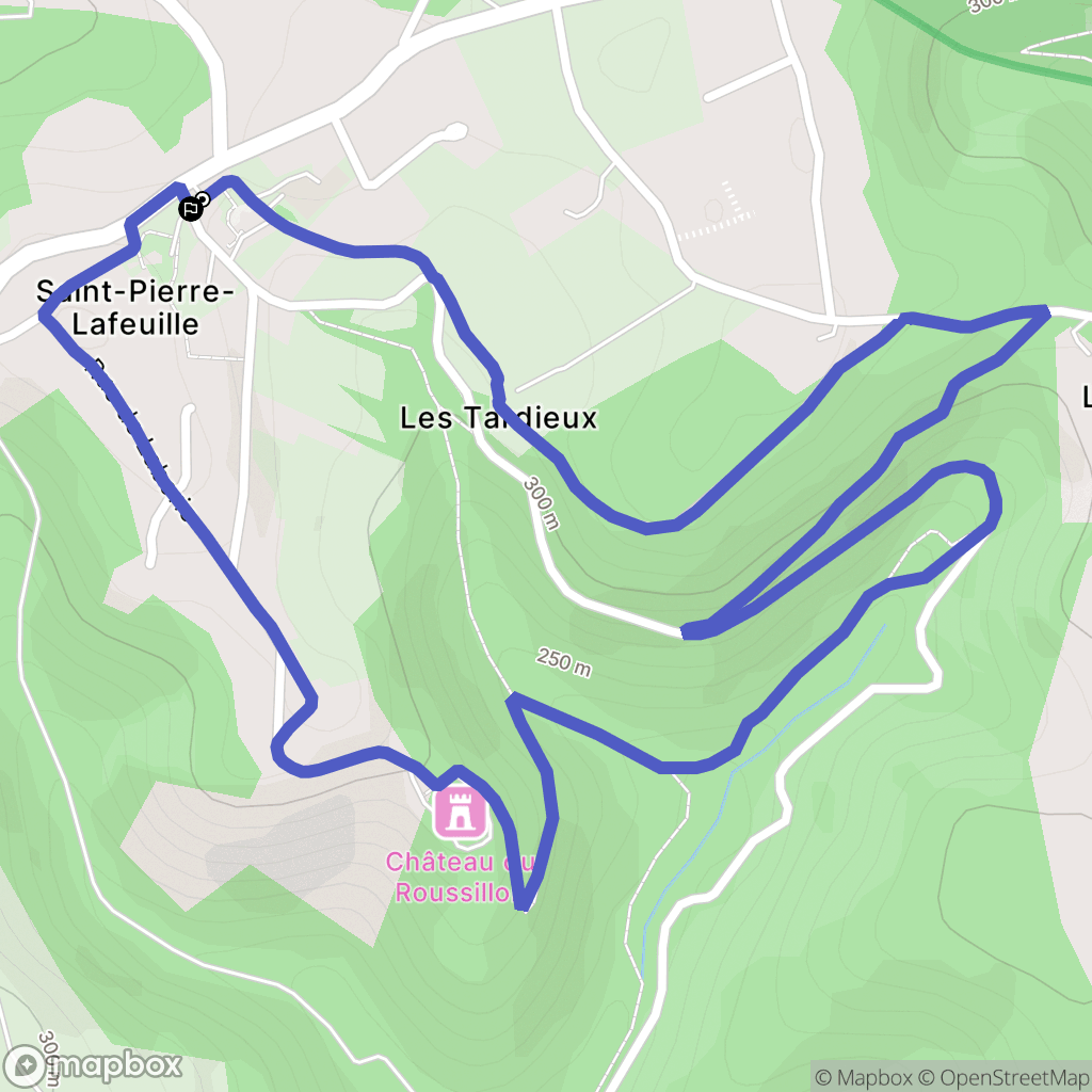 Saint-Pierre-Lafeuille : carte du parcours de randonnée - France