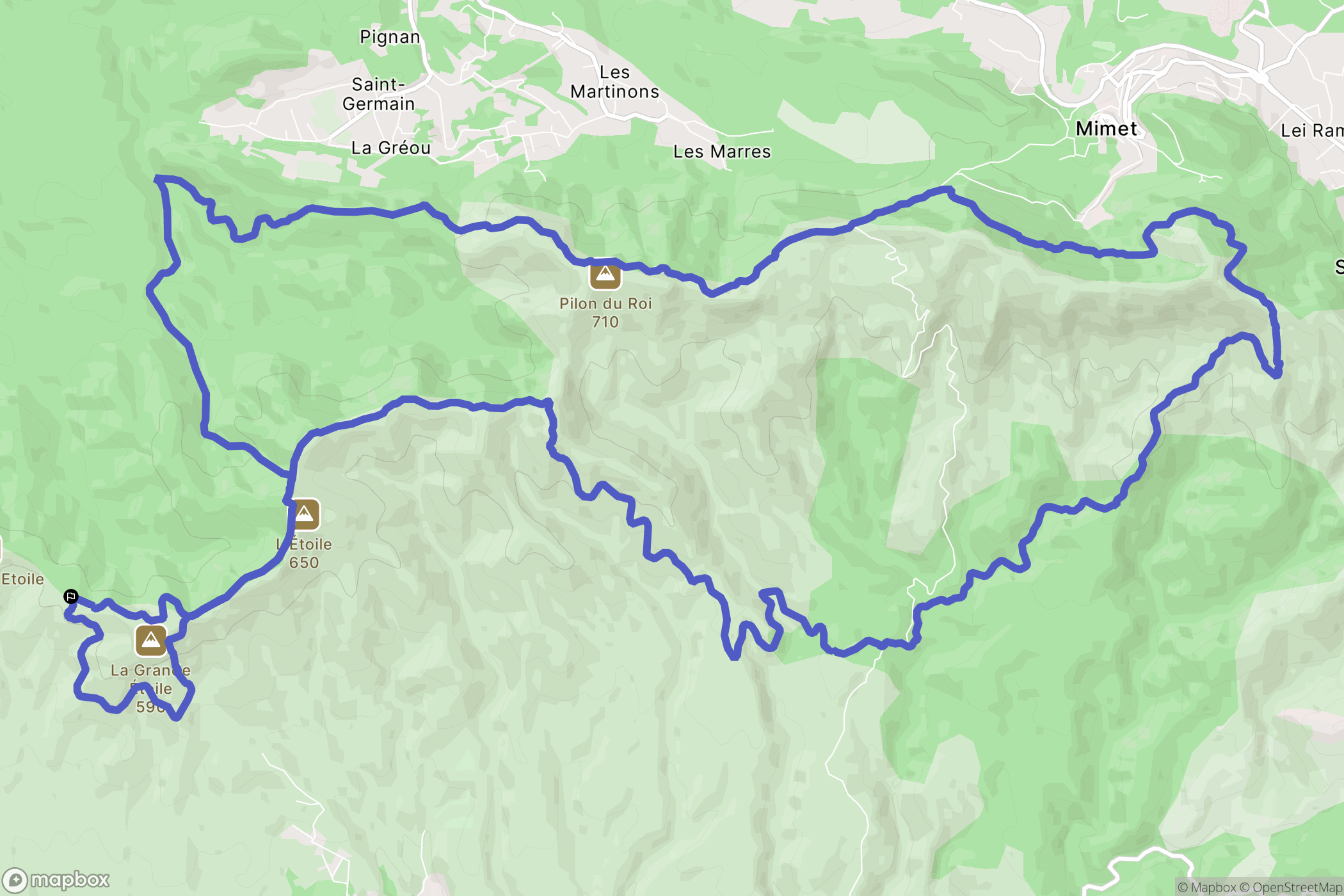 Septèmes-les-Vallons : carte du parcours de randonnée - France